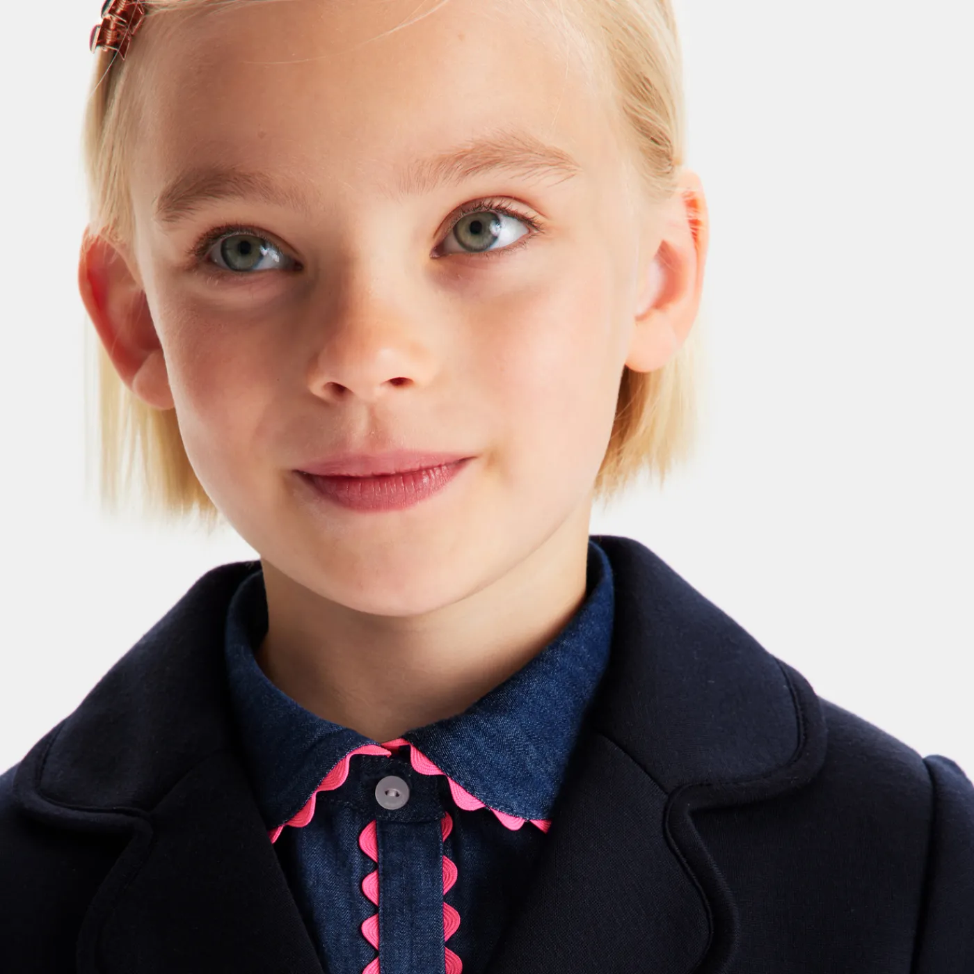 Blouses And Shirts-Jacadi Girl denim blouse Denim blue