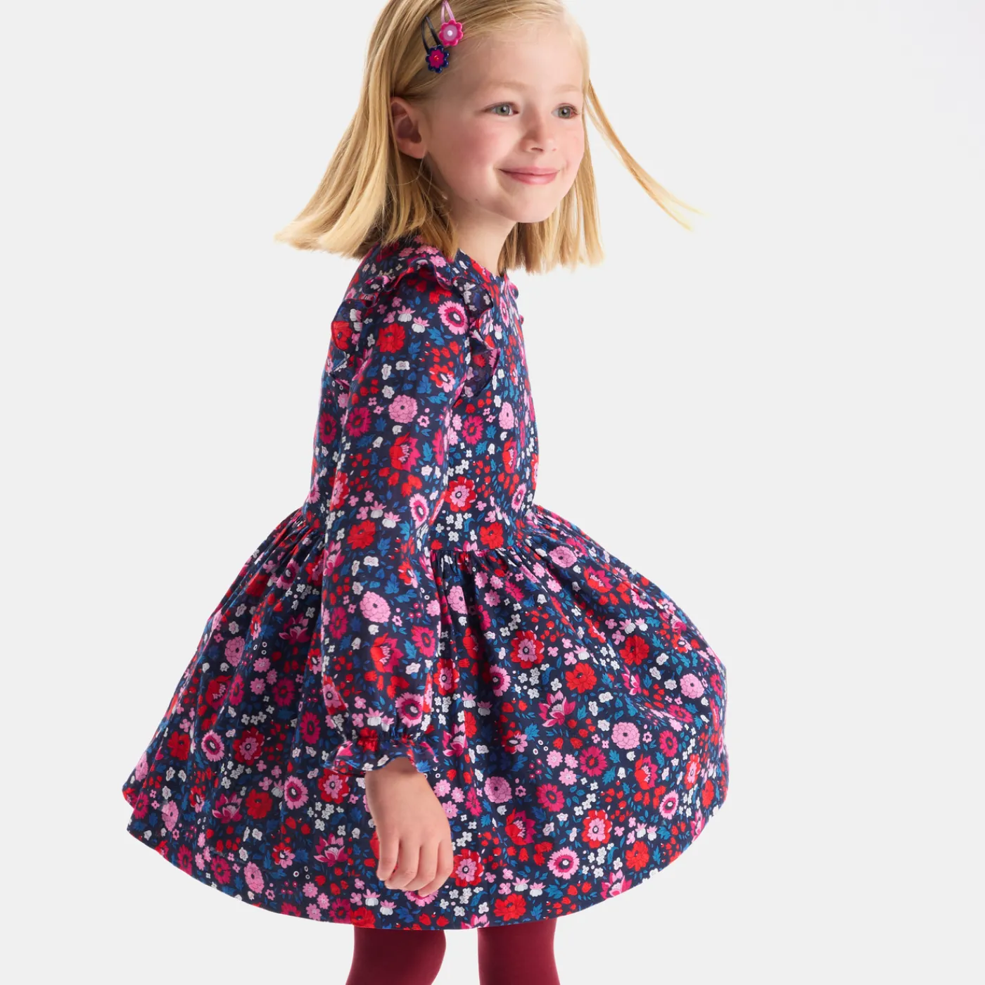 Dresses And Skirts-Jacadi Girl Liberty fabric dress Navy/Multicolour