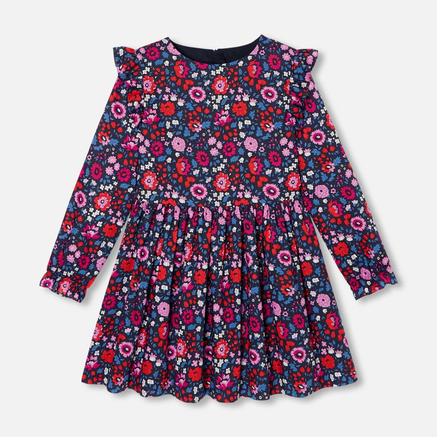 Dresses And Skirts-Jacadi Girl Liberty fabric dress Navy/Multicolour