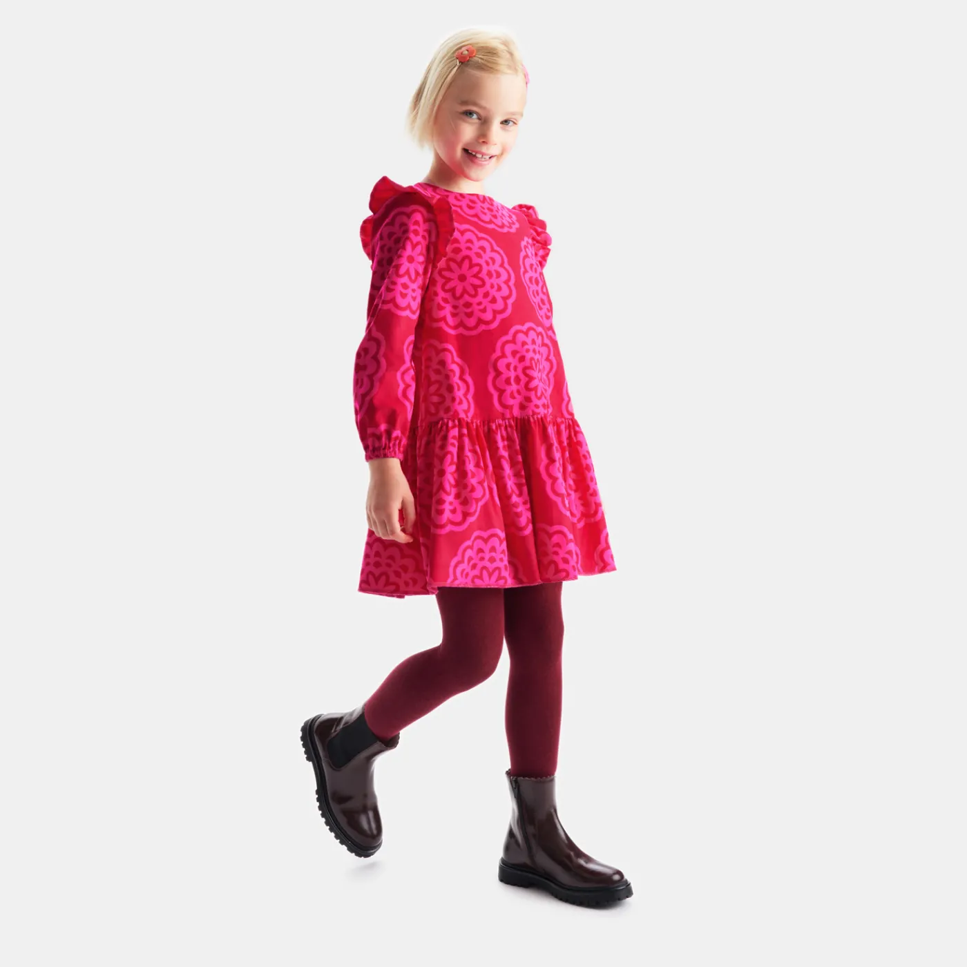 Dresses And Skirts-Jacadi Girl dress with rosette print Pink/Multicolour