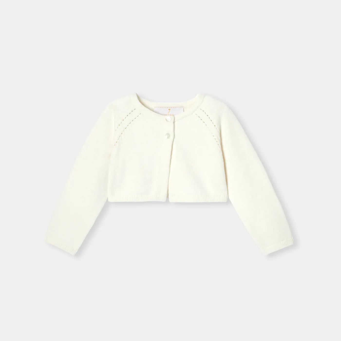 Cardigans, Sweaters And Sweatshirts-Jacadi Baby girl ceremony bolero Jacadi soft white