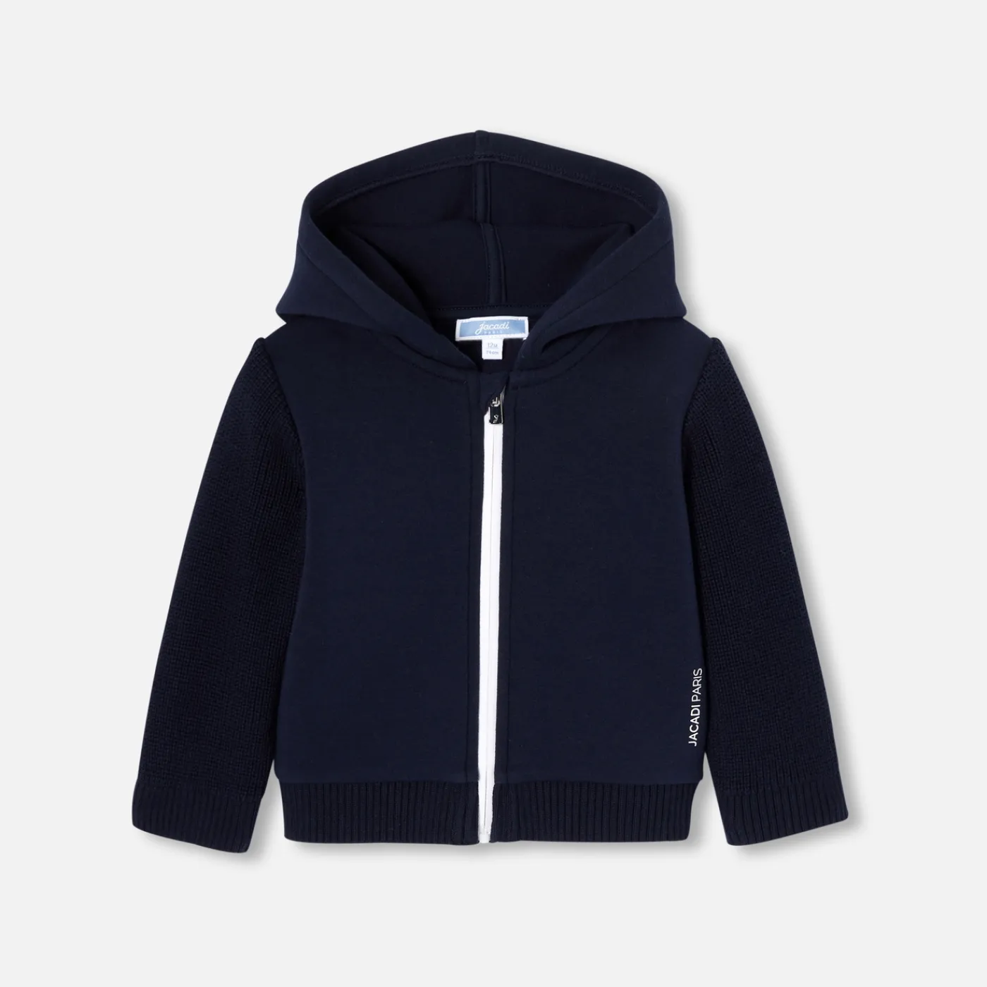 Sweaters, Sweatshirts And Cardigans-Jacadi Baby boy zip-up sweatshirt Jacadi Navy