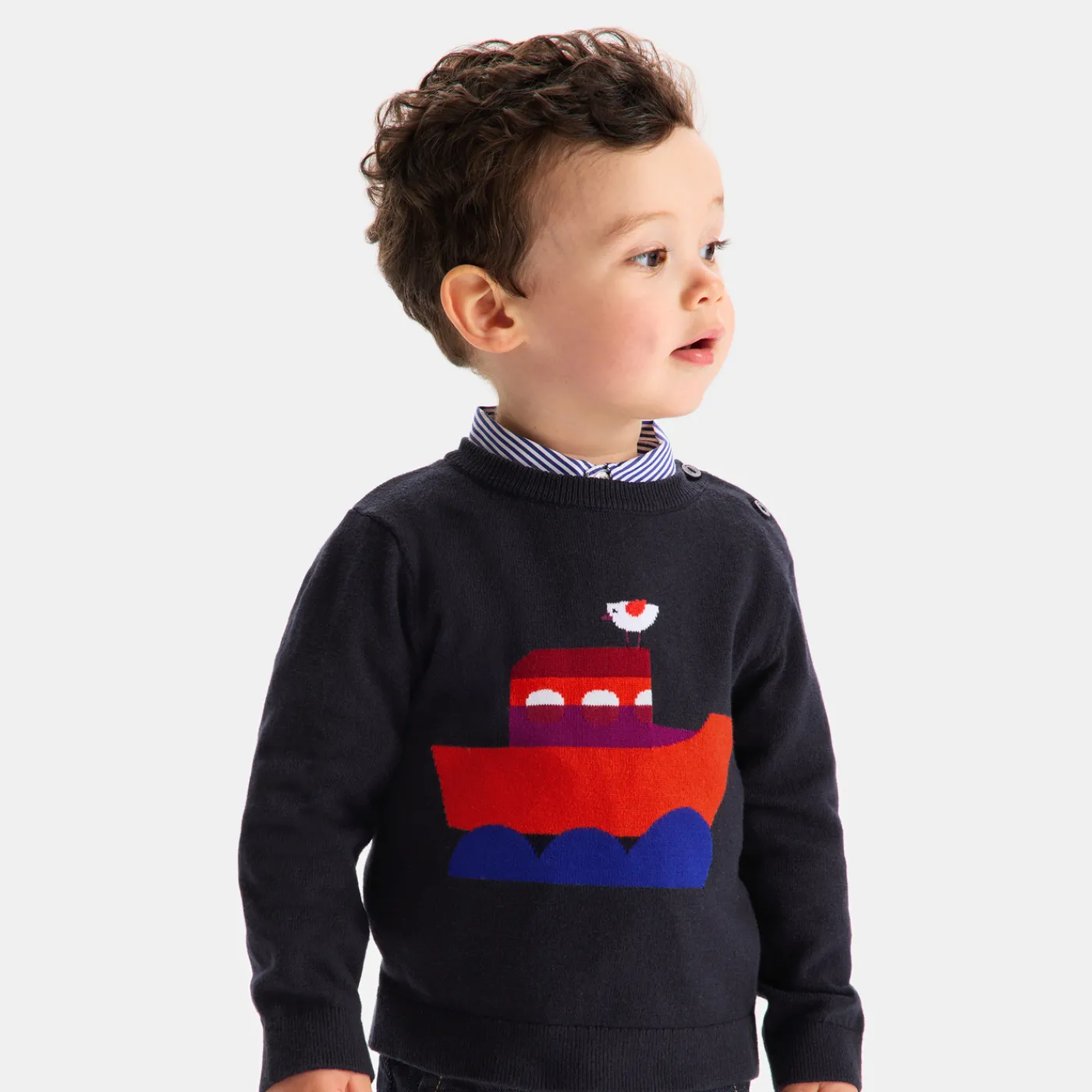 Sweaters, Sweatshirts And Cardigans-Jacadi Baby boy knitted sweater Jacadi Navy