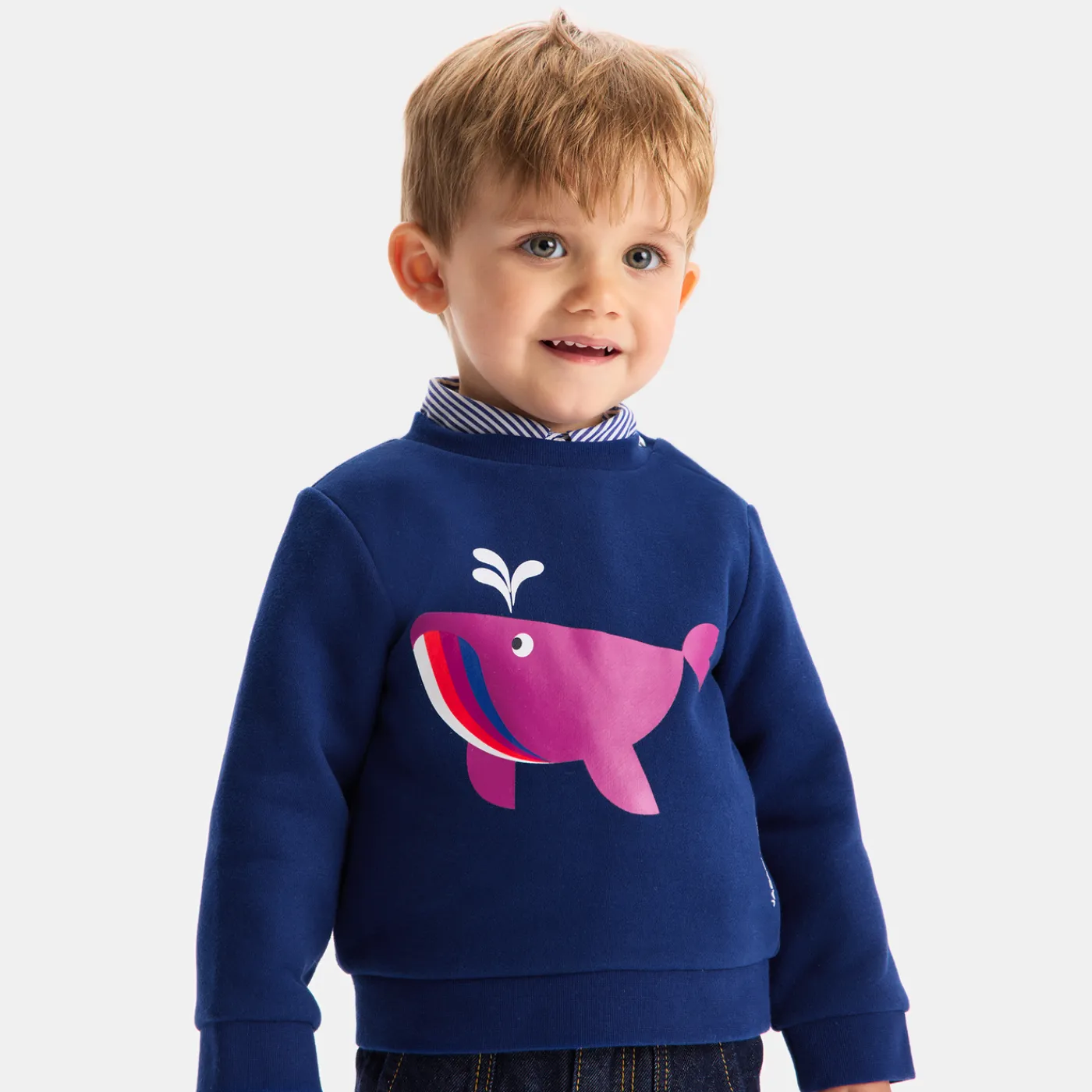 Sweaters, Sweatshirts And Cardigans-Jacadi Baby boy fleece sweatshirt Dark Blue
