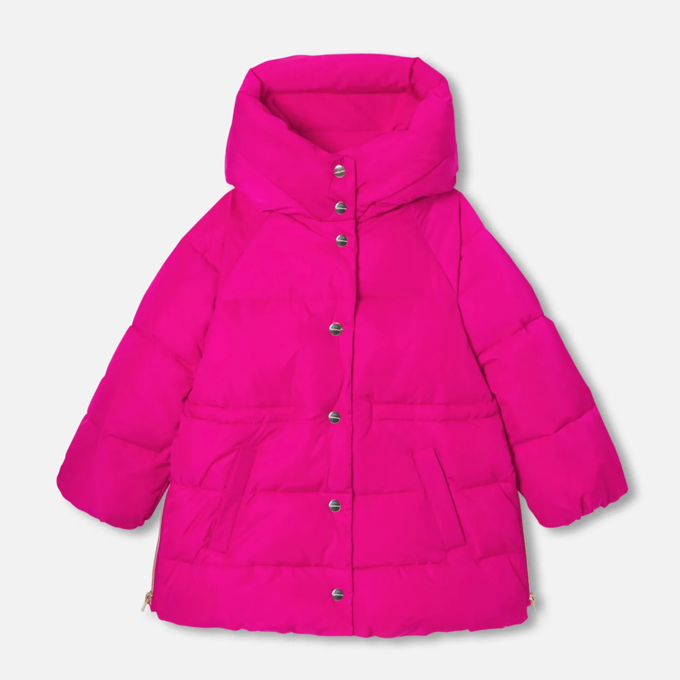 Coats And Outerwear|Girl Coats & Puffer Jackets-Jacadi Girl mid-length padded jacket Grenadine Pink