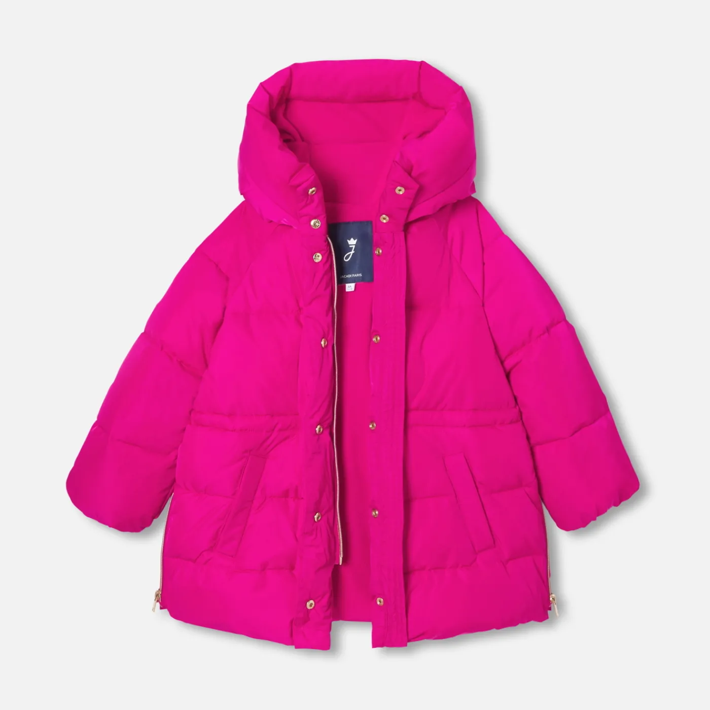 Coats And Outerwear|Girl Coats & Puffer Jackets-Jacadi Girl mid-length padded jacket Grenadine Pink