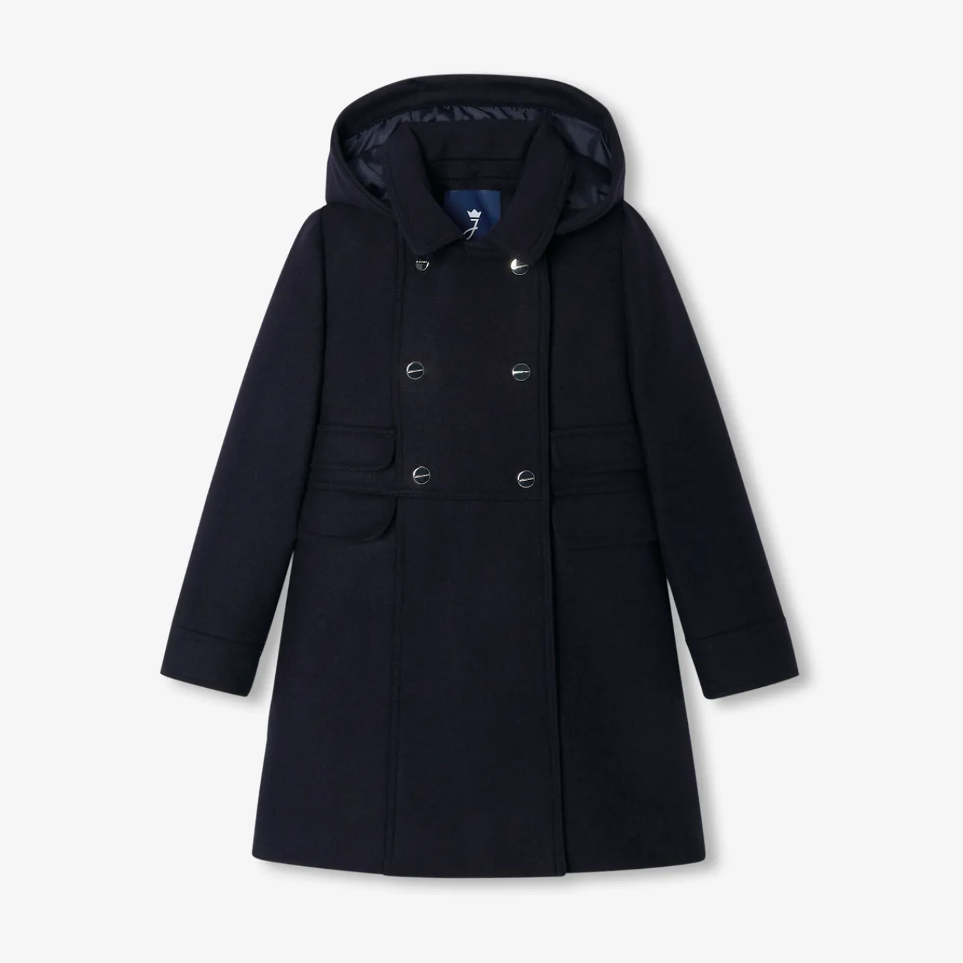 Coats And Outerwear-Jacadi Girl wool coat Jacadi Navy