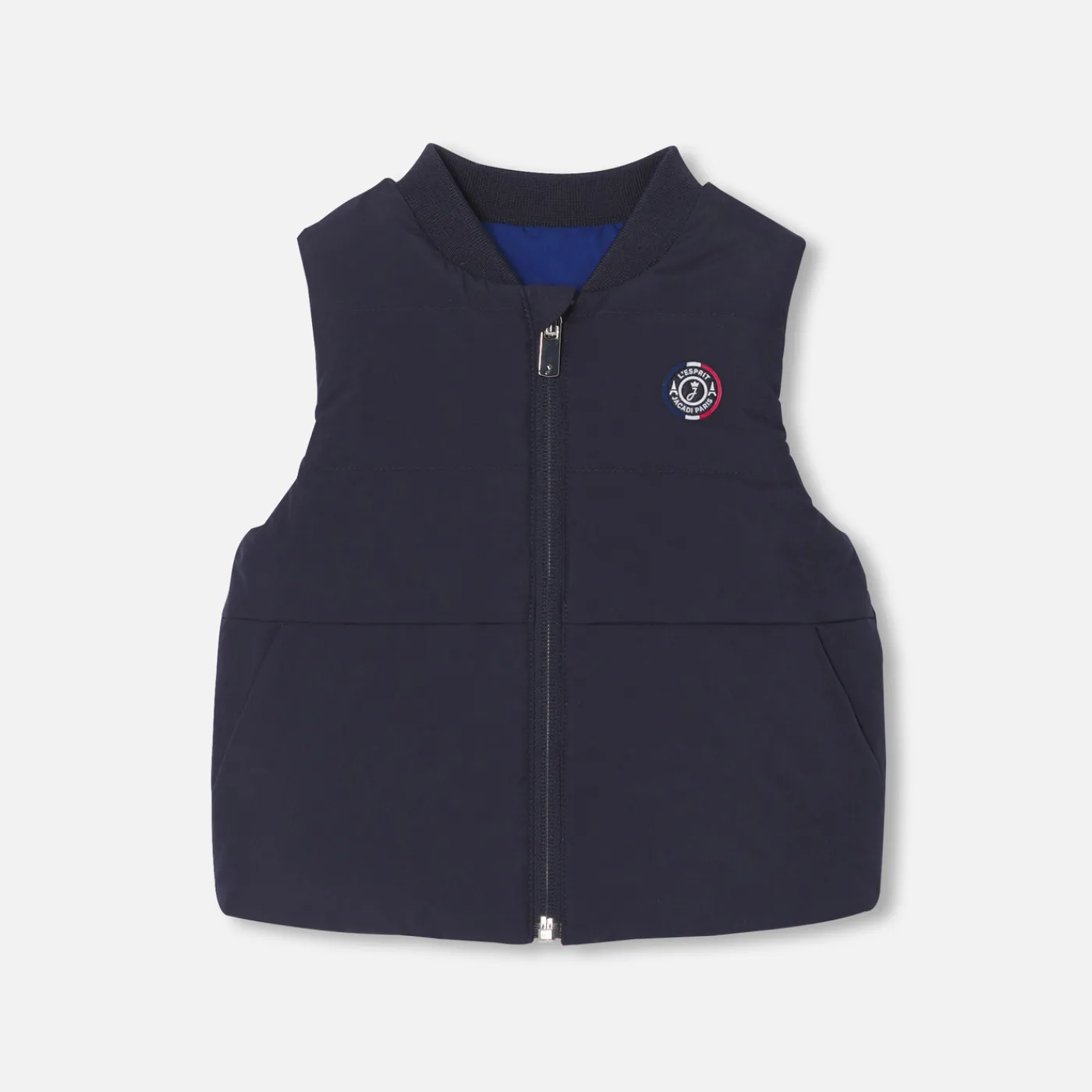 Coats And Outerwear|Toddler Coats & Puffer Jackets-Jacadi Baby boy sleeveless jacket Navy/Multicolour