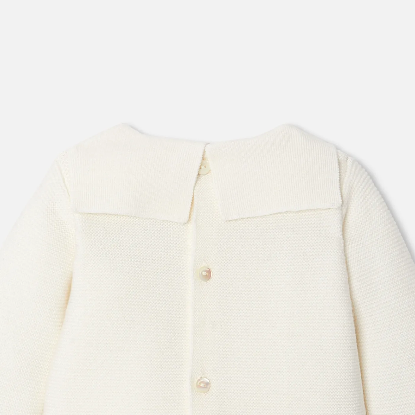 Bloomers, Overalls And Sets-Jacadi Baby garter stitch set Jacadi soft white