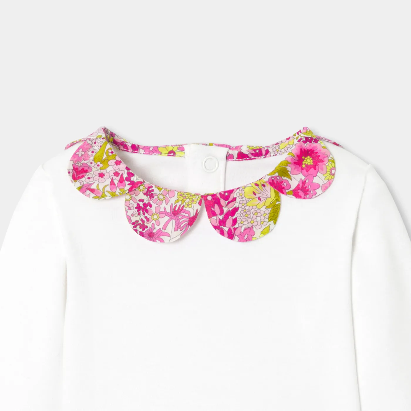 Bodysuits-Jacadi Baby girl long sleeves bodysuit White/Multicolour