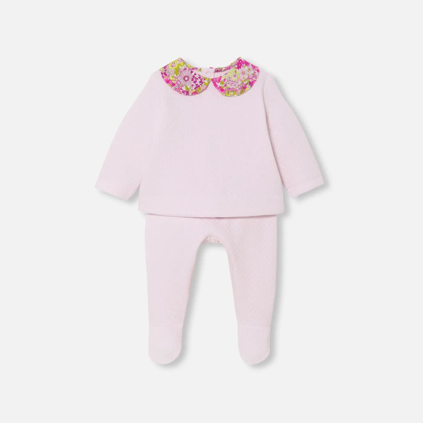 Bloomers, Overalls And Sets-Jacadi Baby girl comfort set Jacadi pale Pink