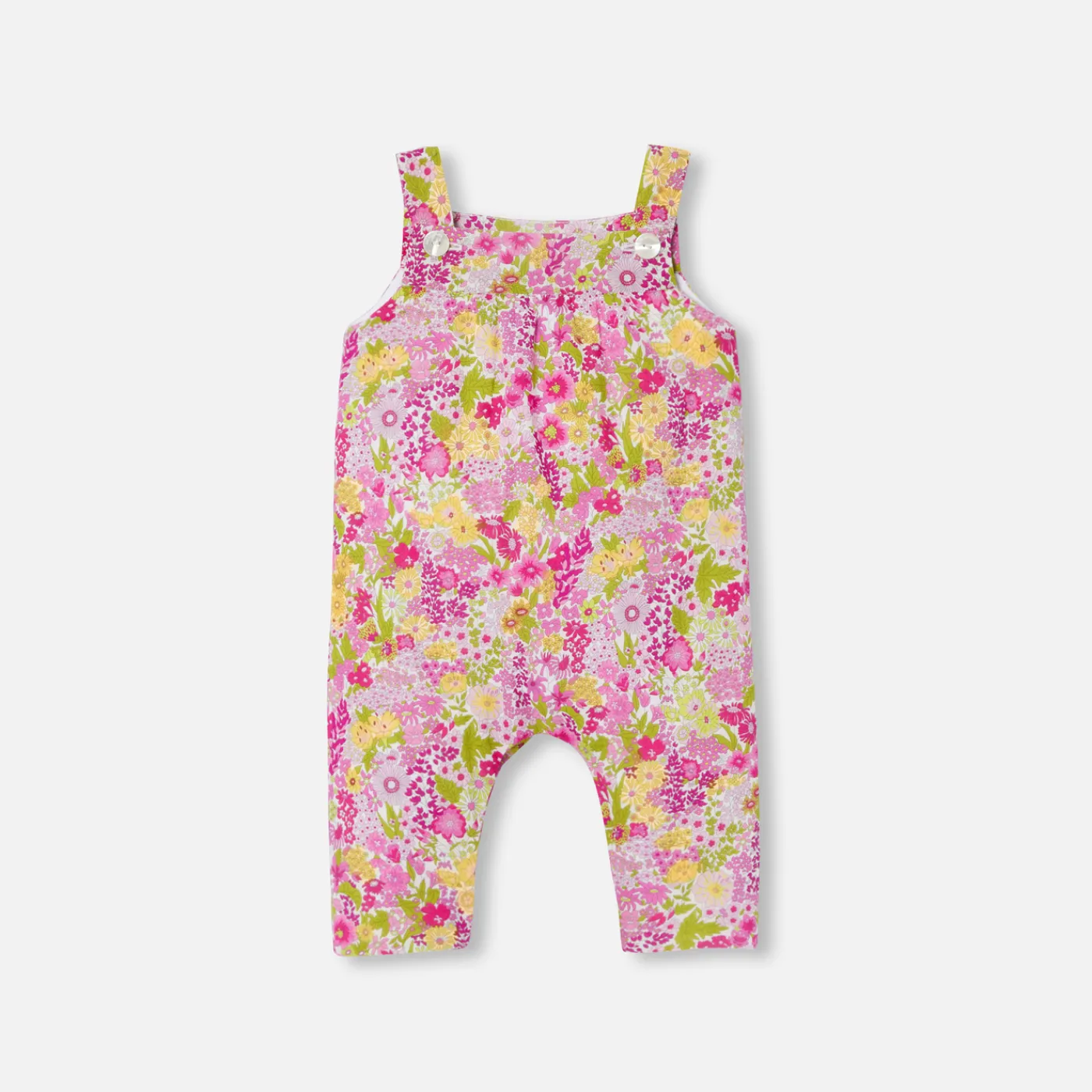 Bloomers, Overalls And Sets-Jacadi Baby girl overalls in Liberty fabric Pink/Multicolour