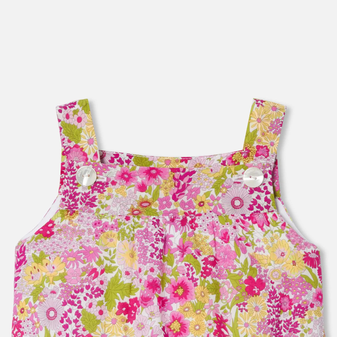 Bloomers, Overalls And Sets-Jacadi Baby girl overalls in Liberty fabric Pink/Multicolour