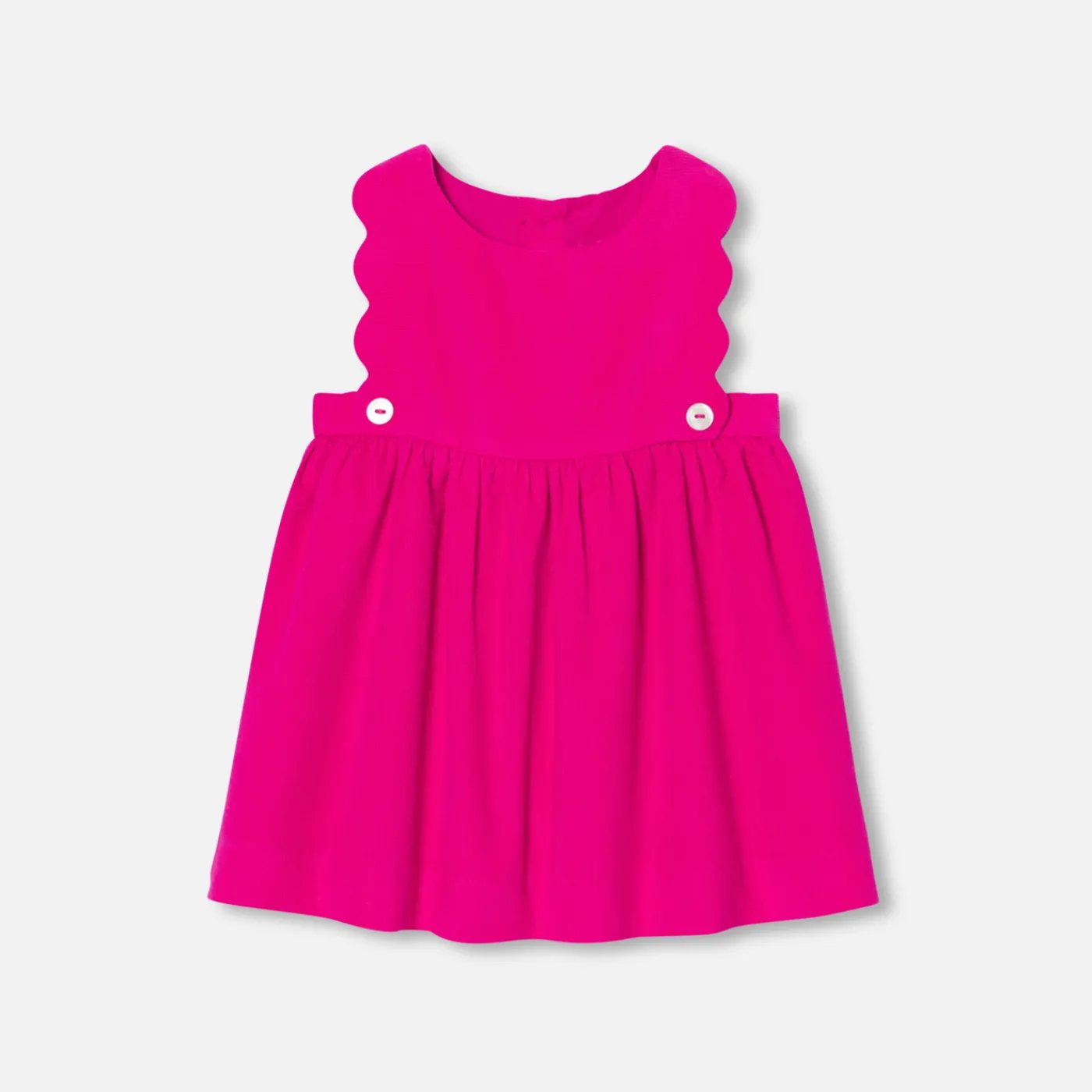 Dresses-Jacadi Baby girl velvet pinafore dress Raspberry
