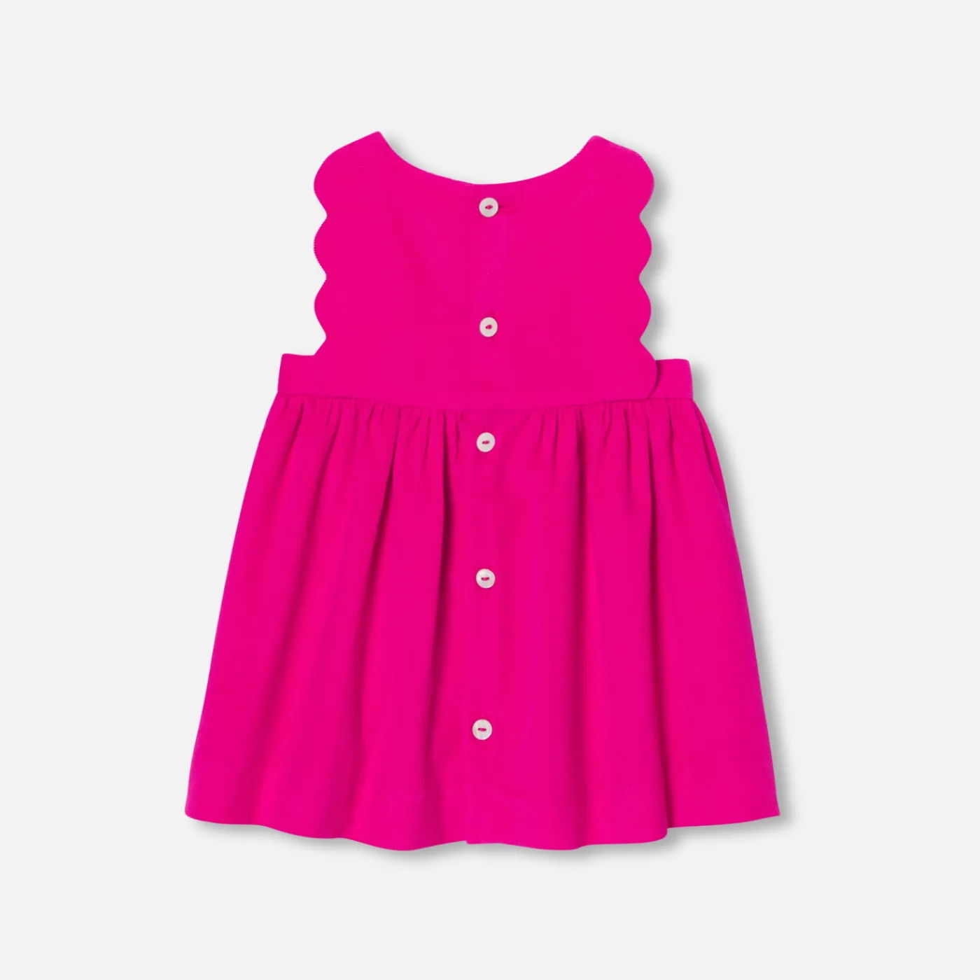 Dresses-Jacadi Baby girl velvet pinafore dress Raspberry