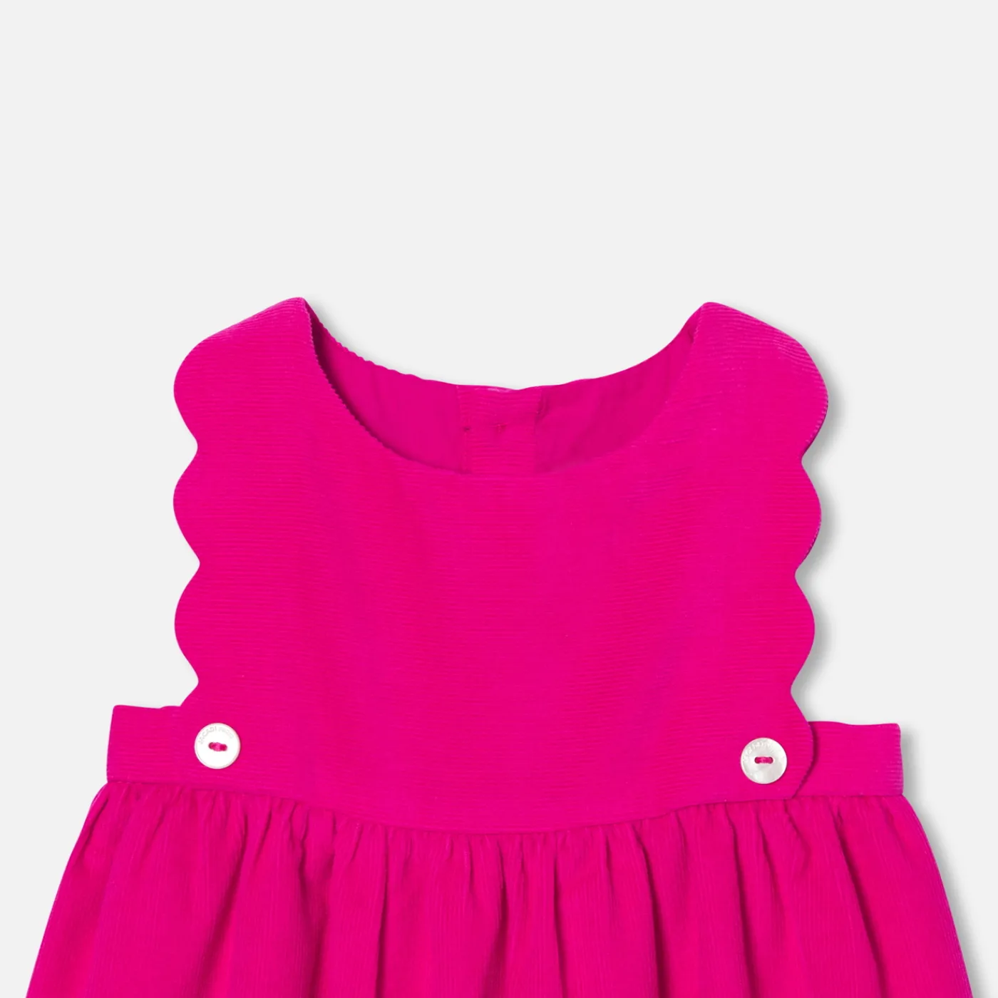 Dresses-Jacadi Baby girl velvet pinafore dress Raspberry