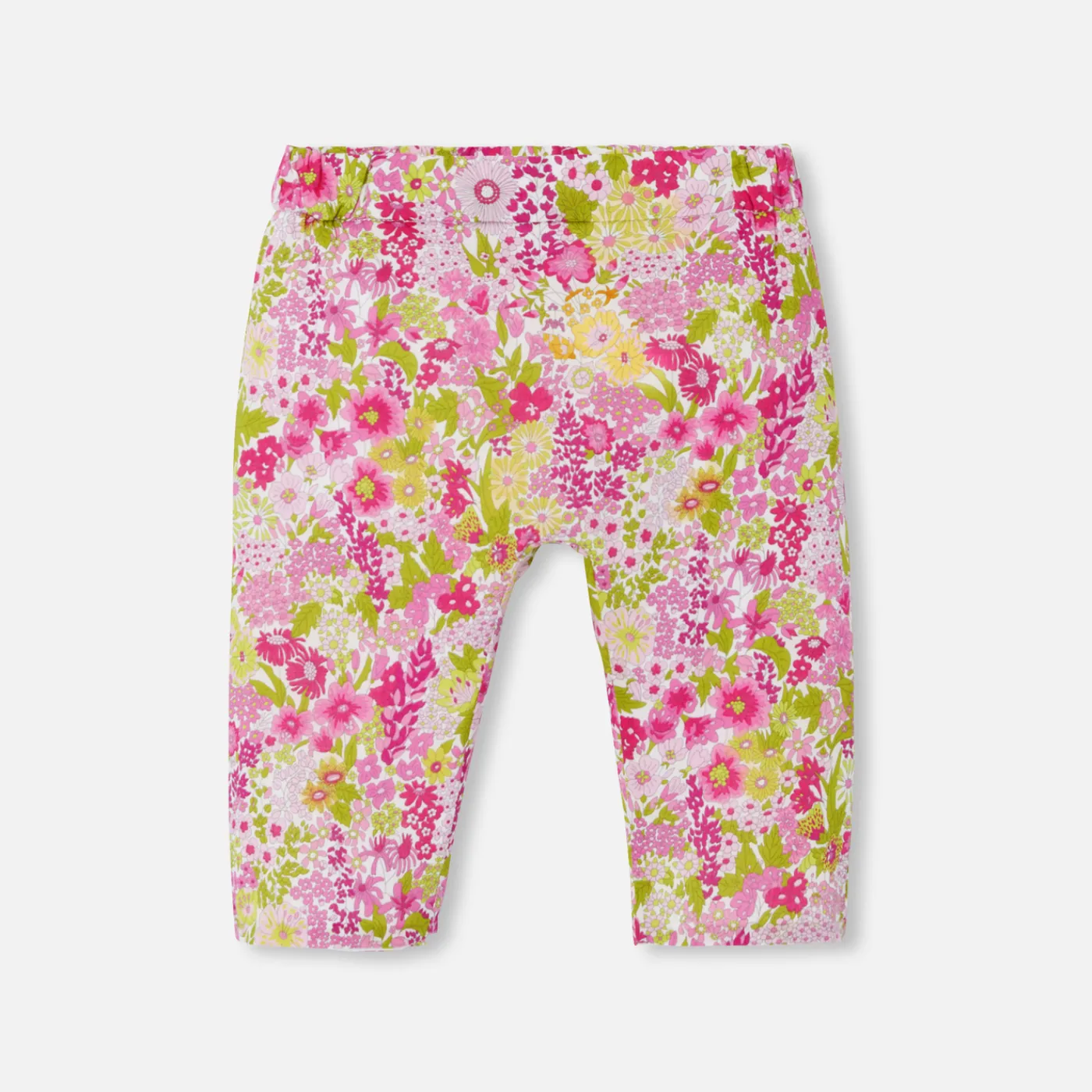 Pants, Leggings And Shorts-Jacadi Baby girl comfort trousers in Liberty fabric Pink/Multicolour