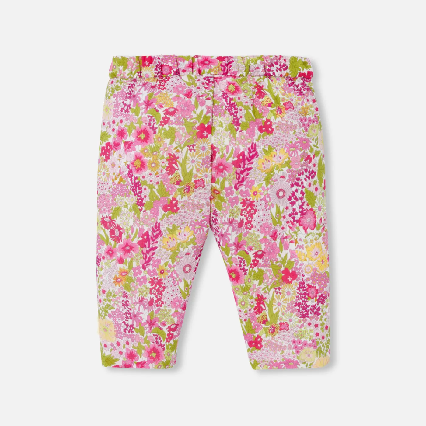Pants, Leggings And Shorts-Jacadi Baby girl comfort trousers in Liberty fabric Pink/Multicolour