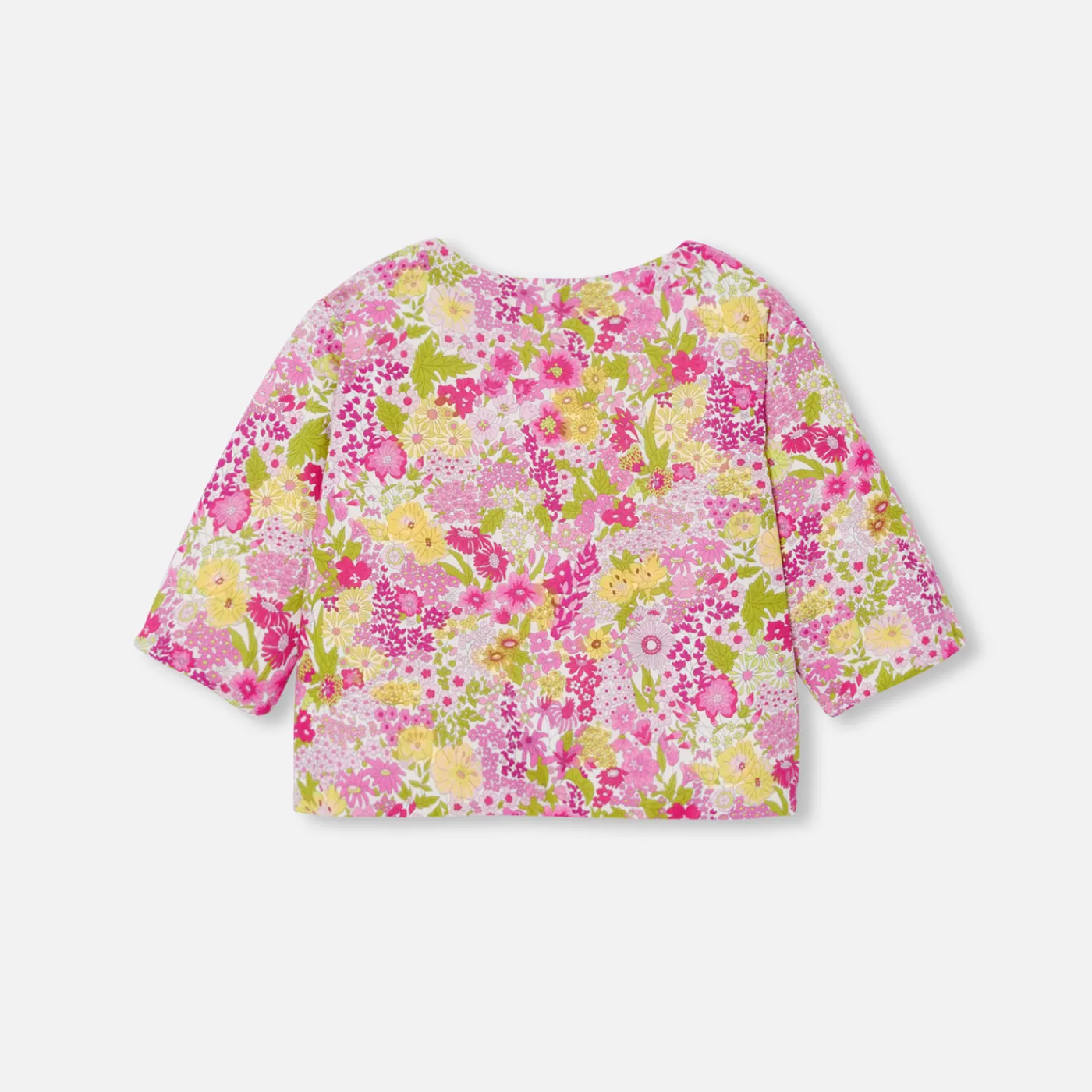 Jumpers, Sweatshirts And Cardigans-Jacadi Baby girl cardigan in Liberty fabric Pink/Multicolour