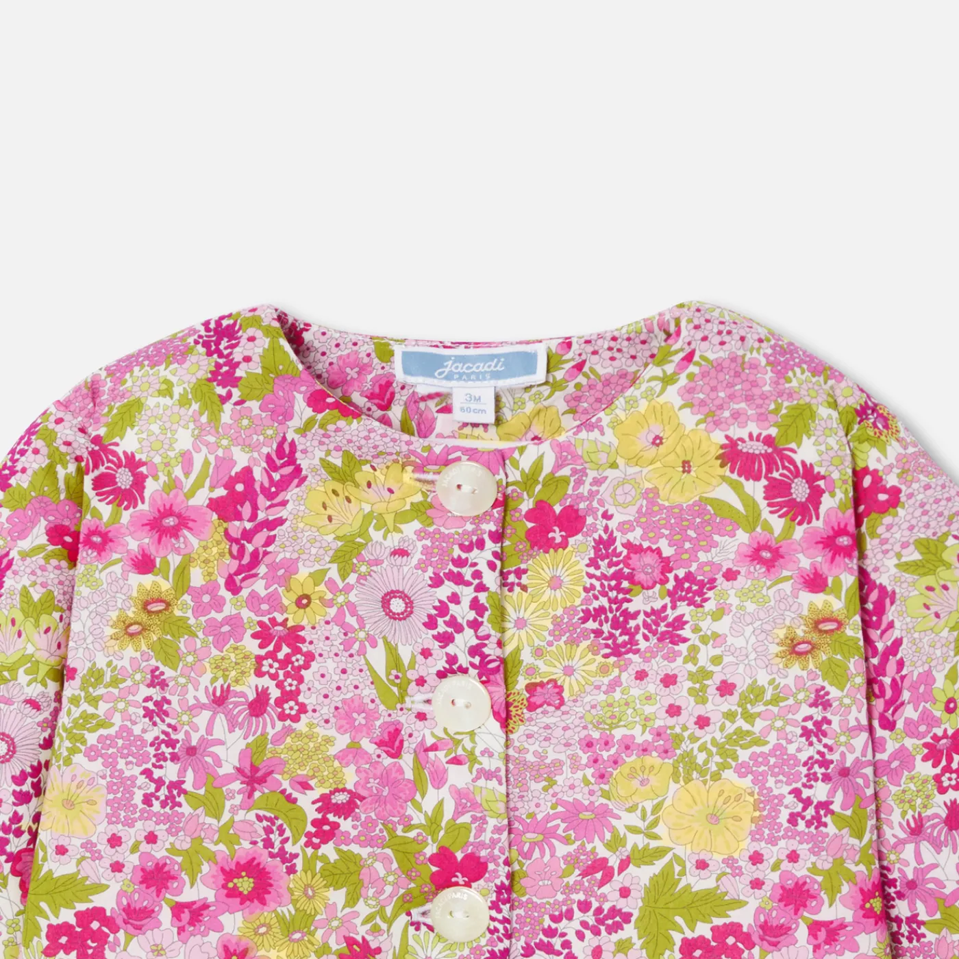 Jumpers, Sweatshirts And Cardigans-Jacadi Baby girl cardigan in Liberty fabric Pink/Multicolour