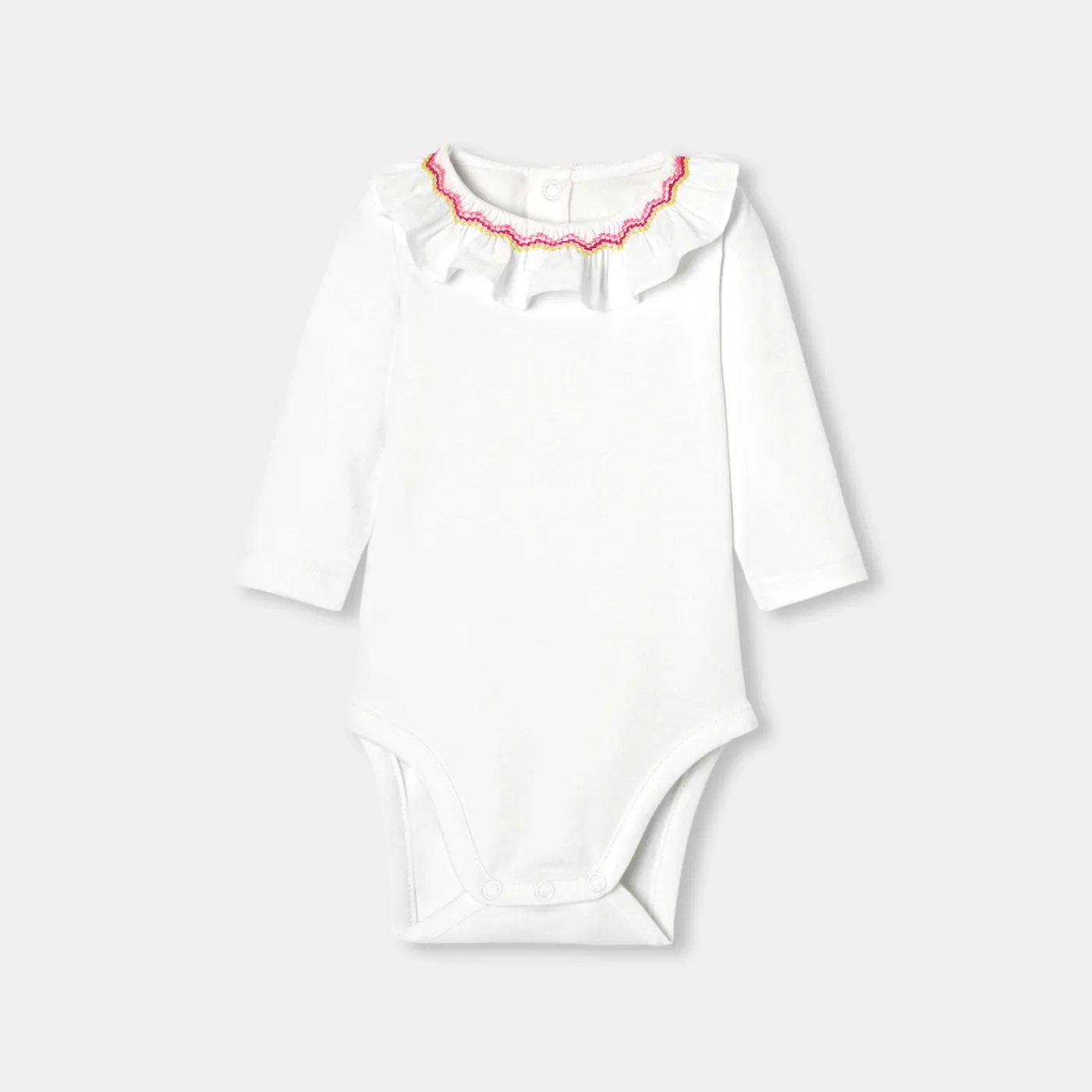 Bodysuits-Jacadi Baby girl long sleeves bodysuit Jacadi White