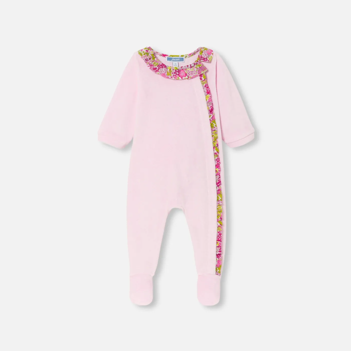 Pajamas-Jacadi Baby girl velvet pajamas Pale Pink