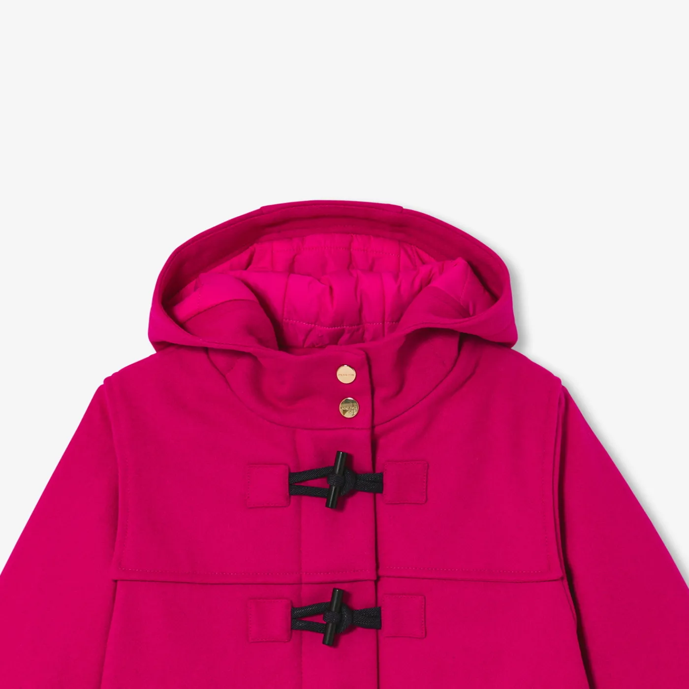 Coats And Outerwear|Girl Coats & Puffer Jackets-Jacadi Girl wool duffle-coat Grenadine Pink