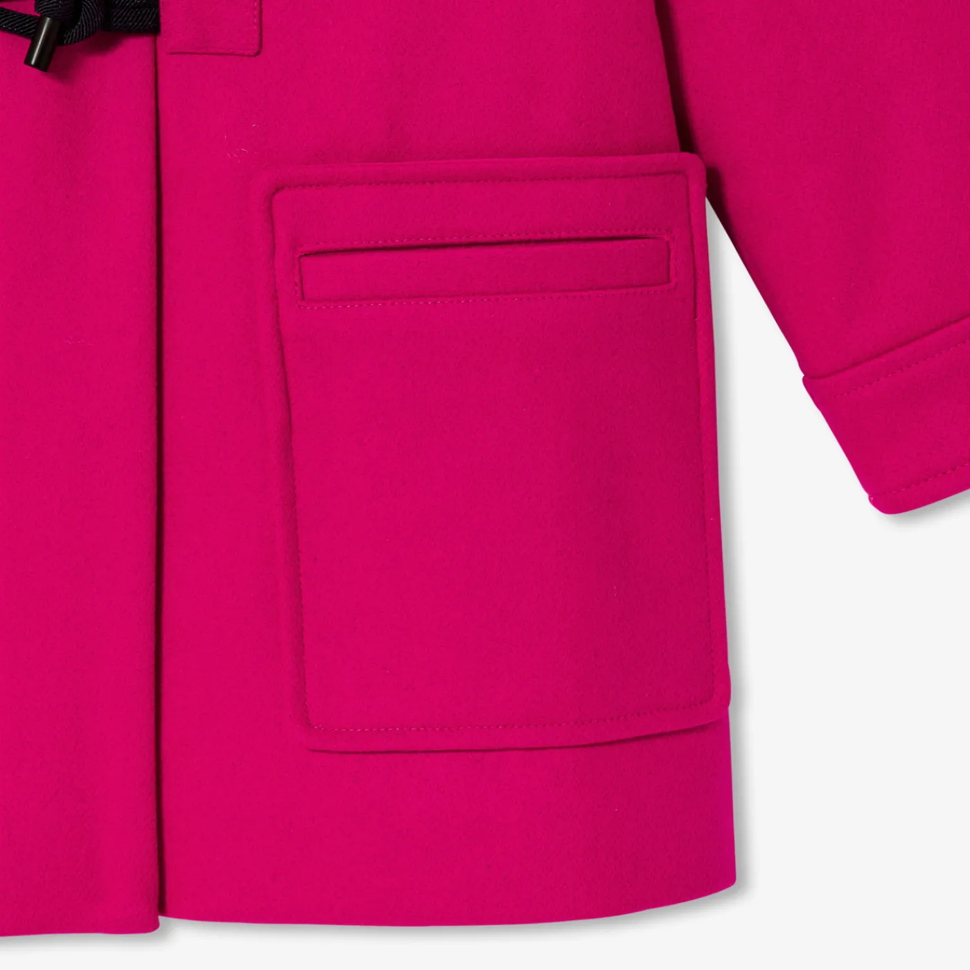 Coats And Outerwear|Girl Coats & Puffer Jackets-Jacadi Girl wool duffle-coat Grenadine Pink