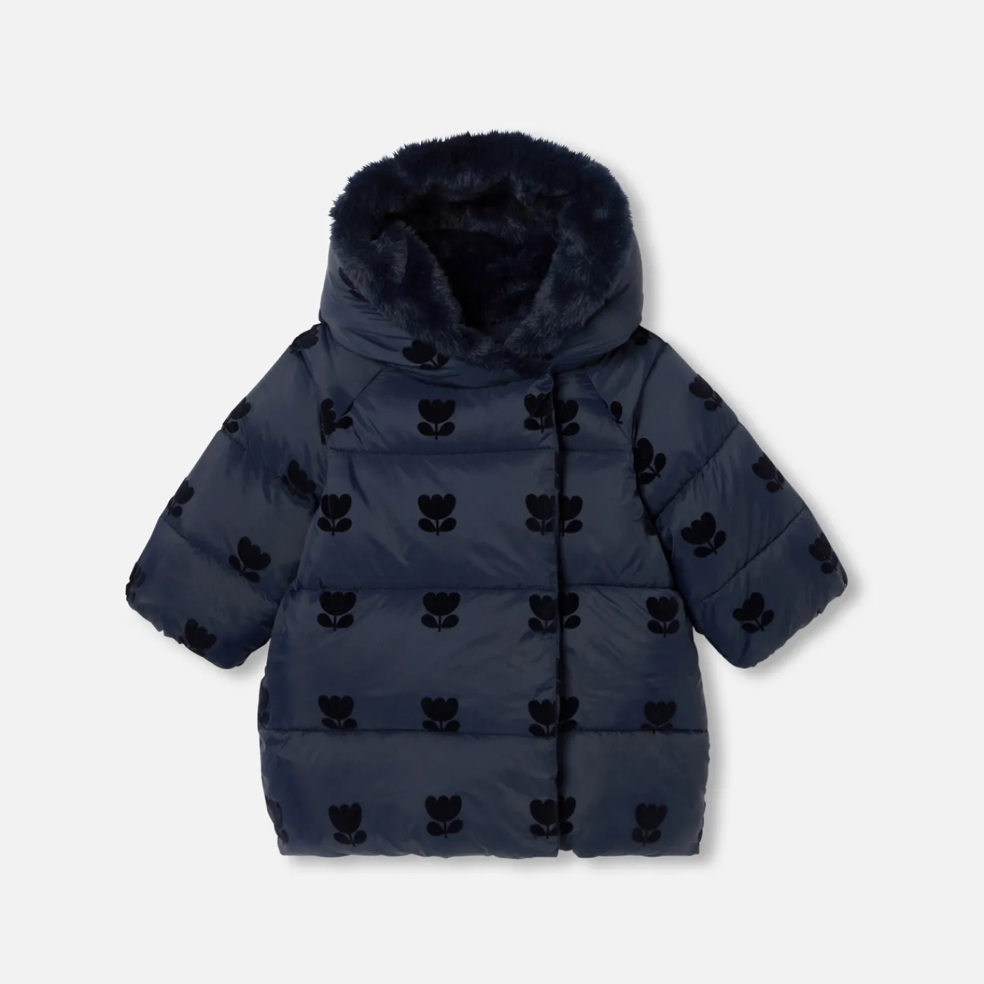Toddler Coats & Puffer Jackets|Coats And Outerwear-Jacadi Baby girl mid-length jacket Jacadi Navy