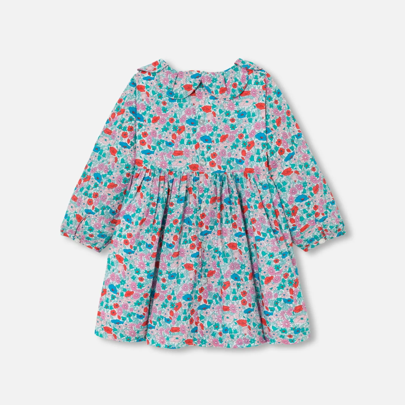 Dresses-Jacadi Baby girl dress in Liberty fabric White/Multicolour
