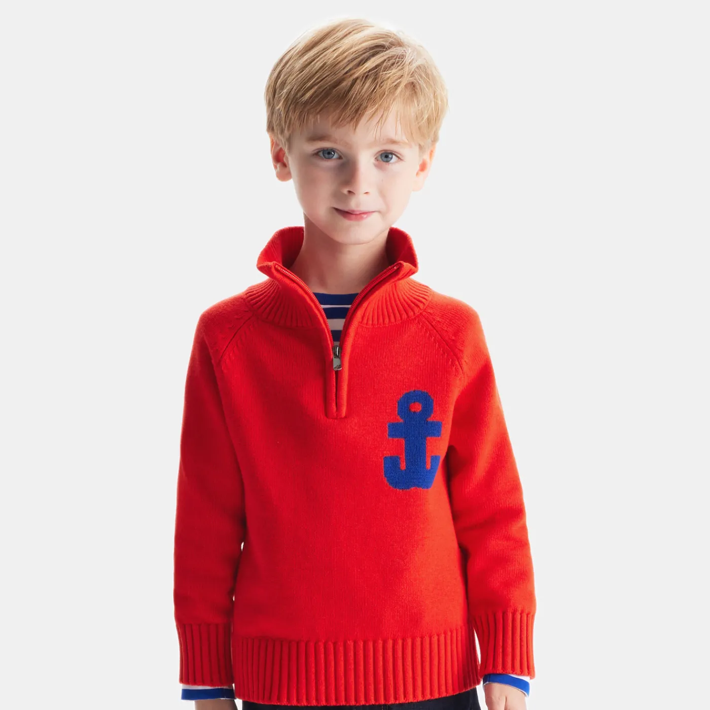 Sweaters, Sweatshirts And Cardigans-Jacadi Boy trucker sweater Bright red