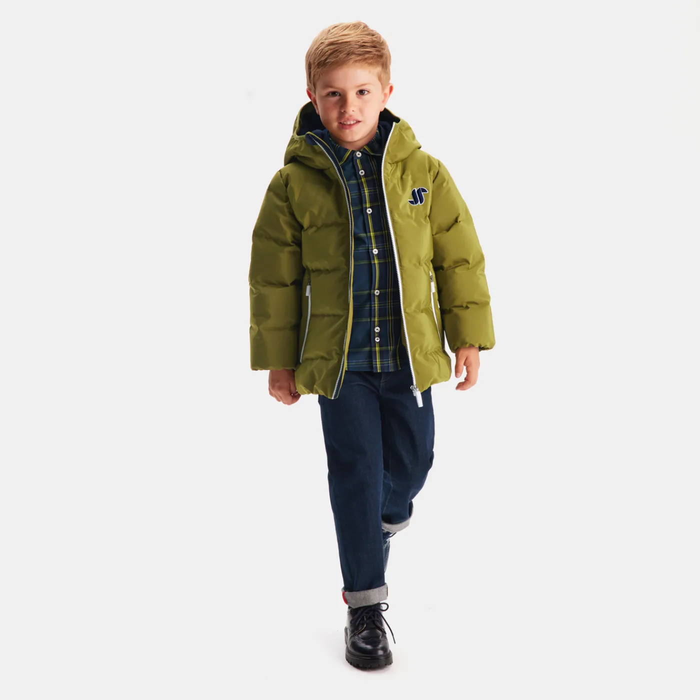 Coats And Outerwear|Boy Coats & Puffer Jackets-Jacadi Boy hooded jacket Khaki
