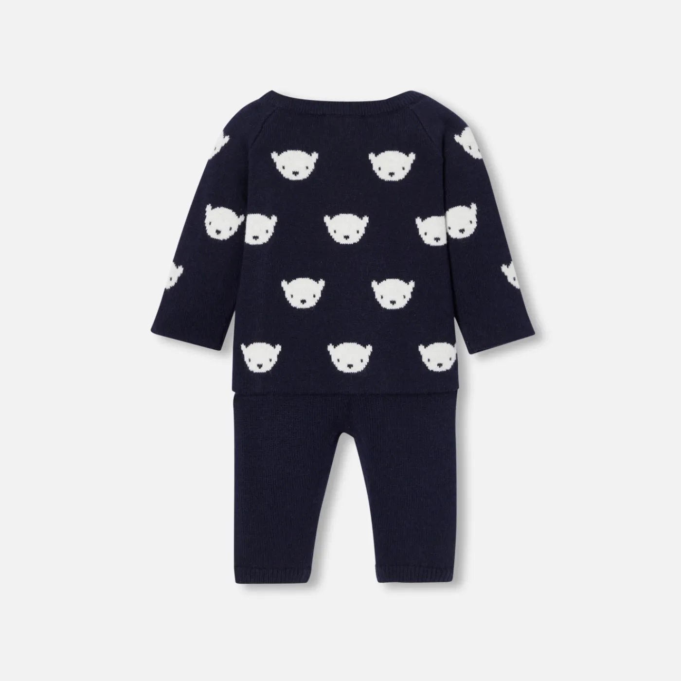 Bloomers, Overalls And Sets-Jacadi Baby jersey knit set Navy/Cream