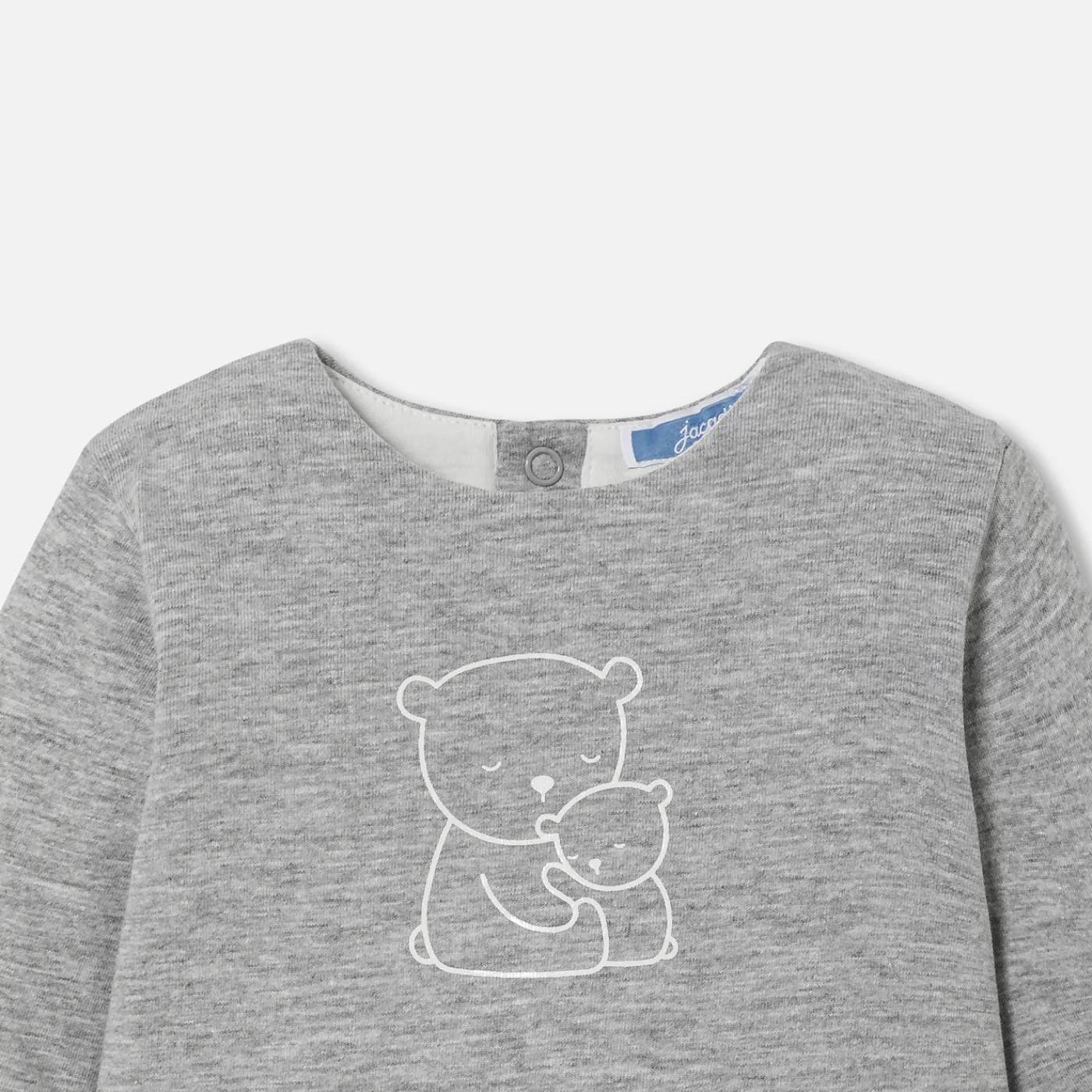 Bloomers, Overalls And Sets-Jacadi Baby comfort set in jersey Jacadi light Heather Grey