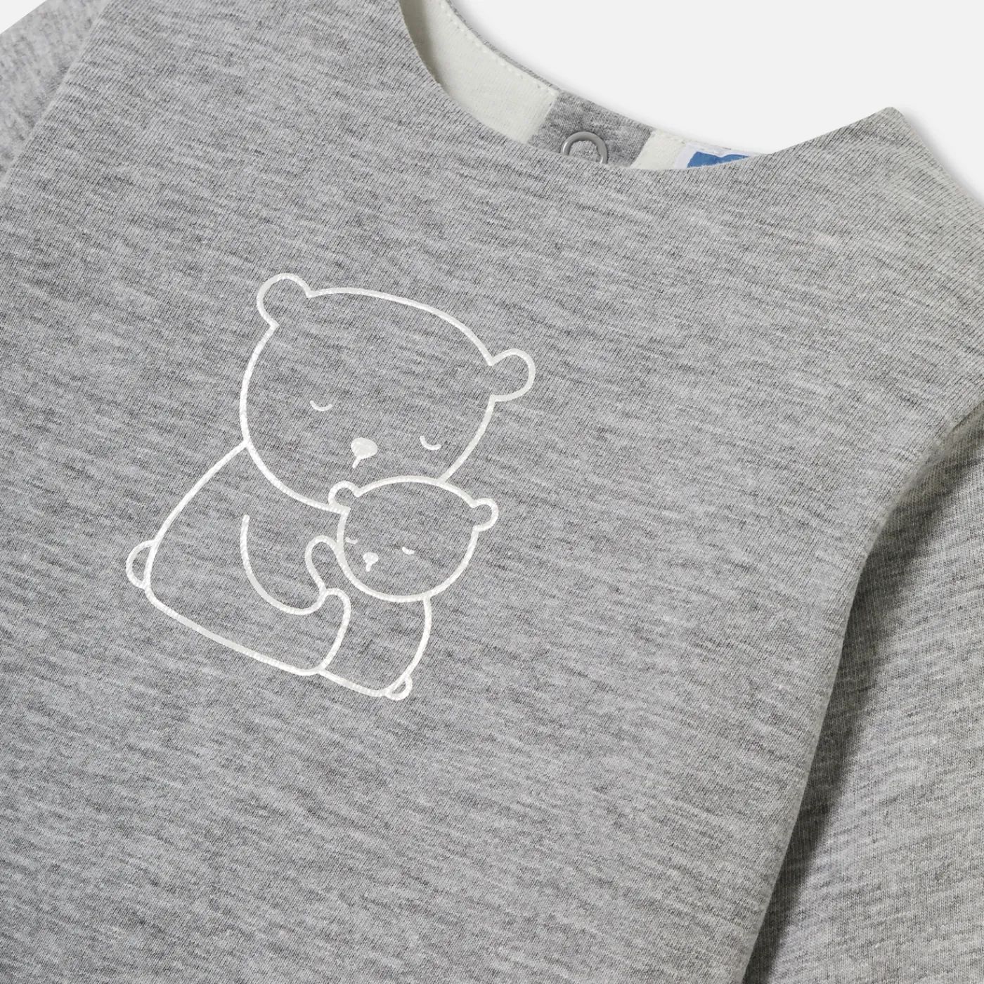 Bloomers, Overalls And Sets-Jacadi Baby comfort set in jersey Jacadi light Heather Grey