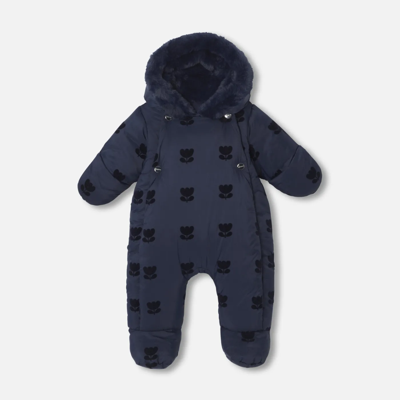 Coats And Outerwear|Baby Snowsuits & Burnous-Jacadi Baby girl nylon snowsuit Jacadi Navy