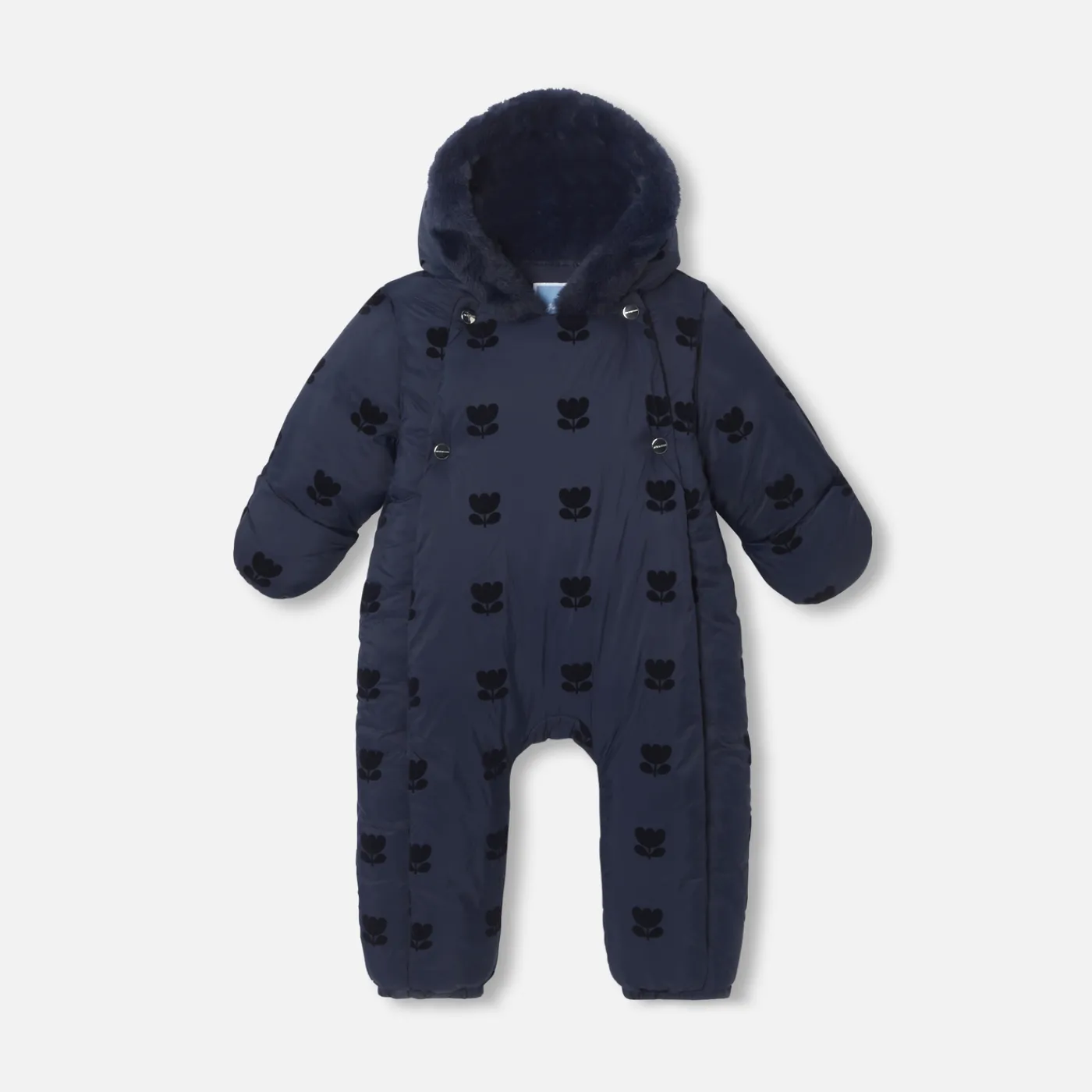 Coats And Outerwear|Baby Snowsuits & Burnous-Jacadi Baby girl nylon snowsuit Jacadi Navy