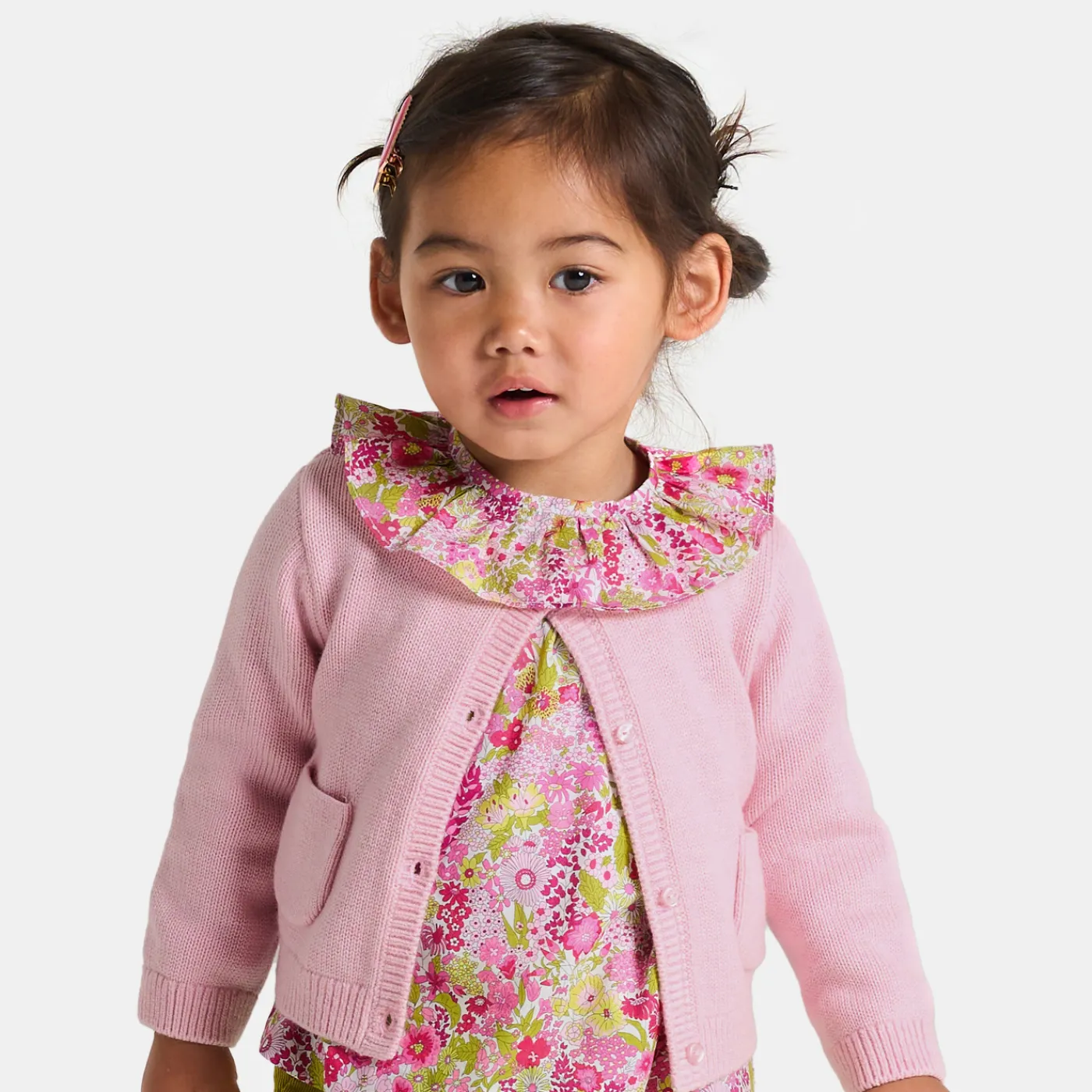 Cardigans, Sweaters And Sweatshirts-Jacadi Baby girl cardigan Heather Pink