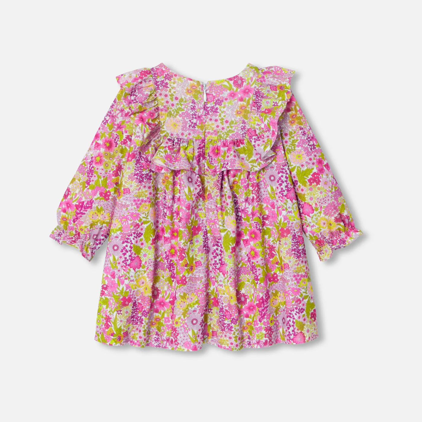 Dresses-Jacadi Baby girl dress in velvet Liberty fabric White/Multicolour