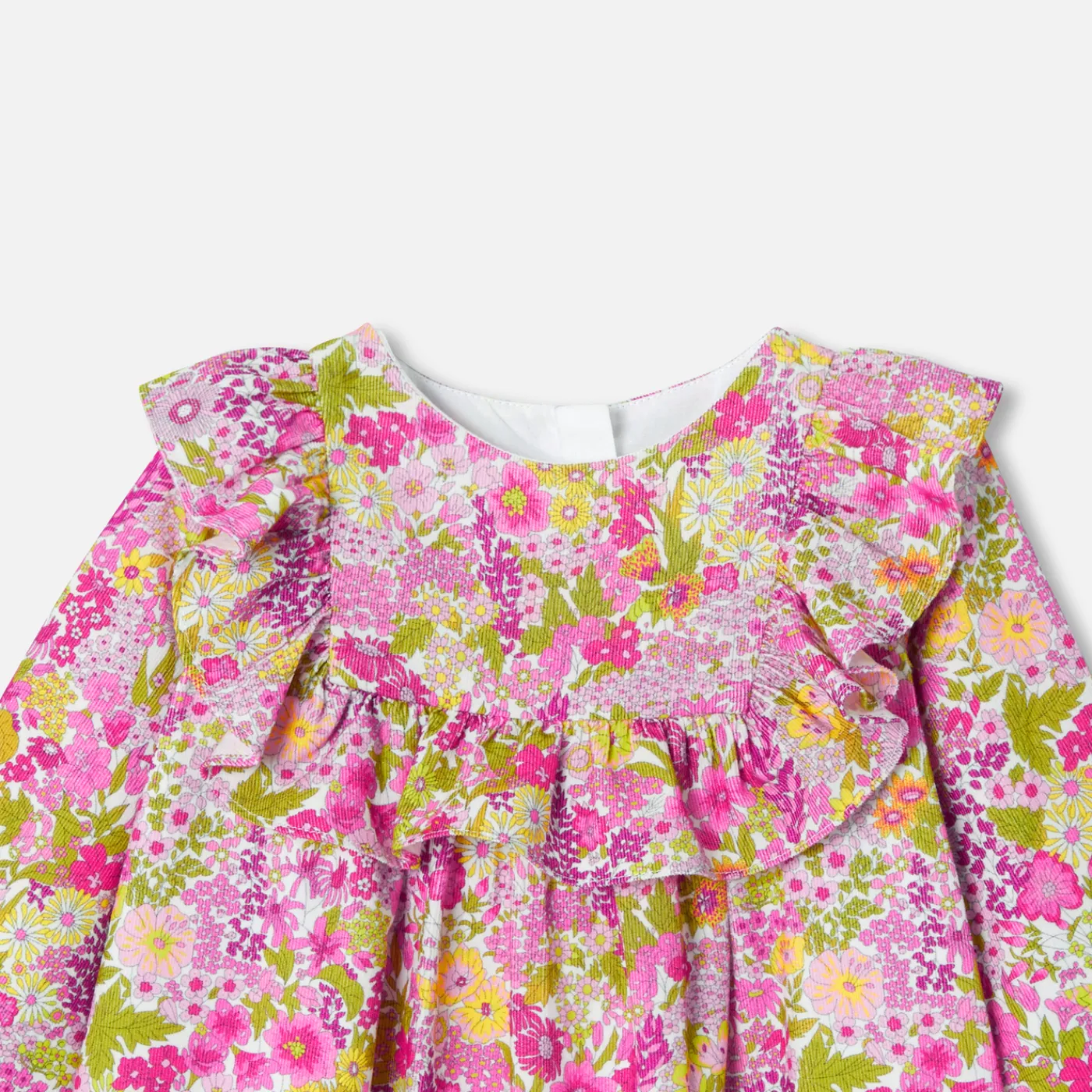 Dresses-Jacadi Baby girl dress in velvet Liberty fabric White/Multicolour