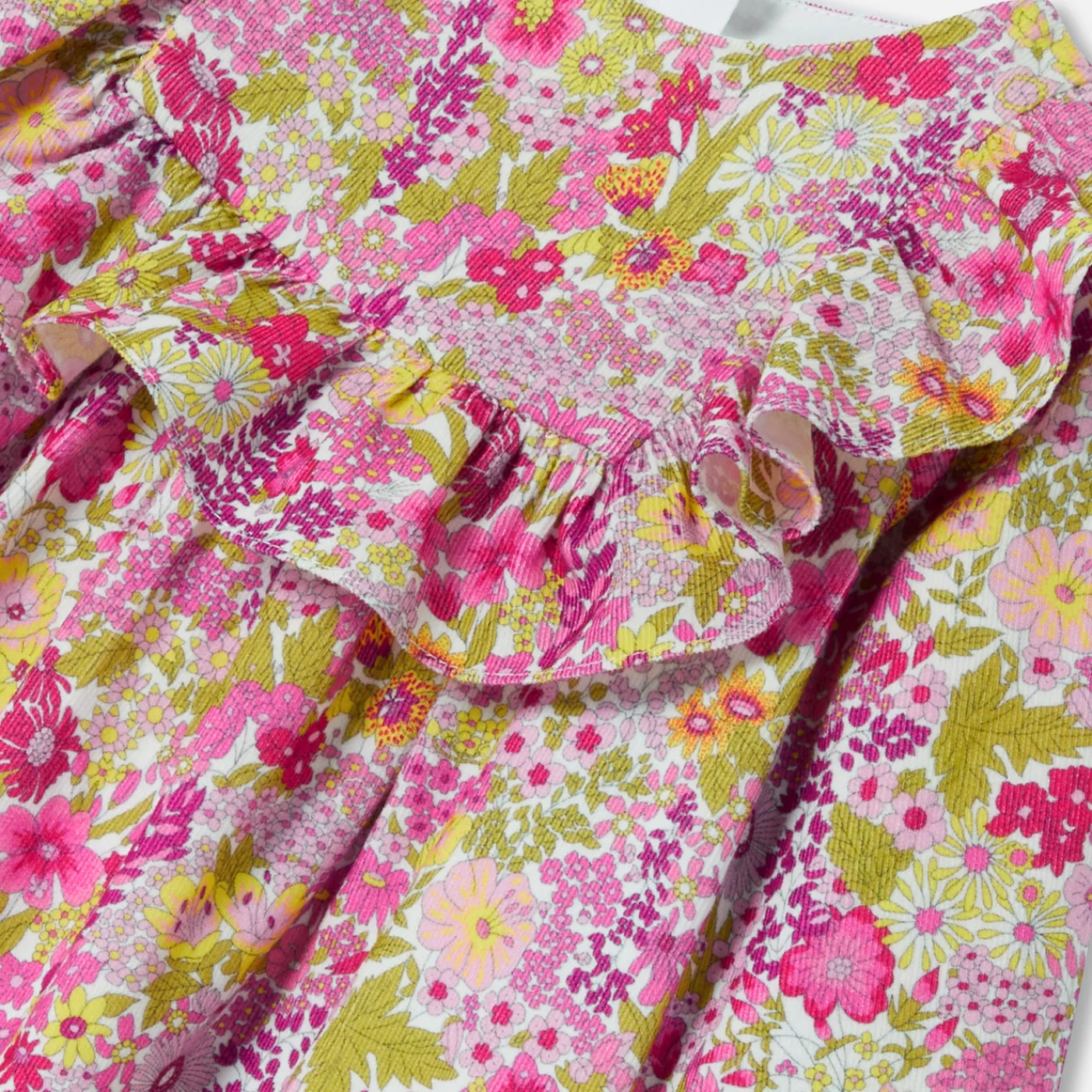 Dresses-Jacadi Baby girl dress in velvet Liberty fabric White/Multicolour