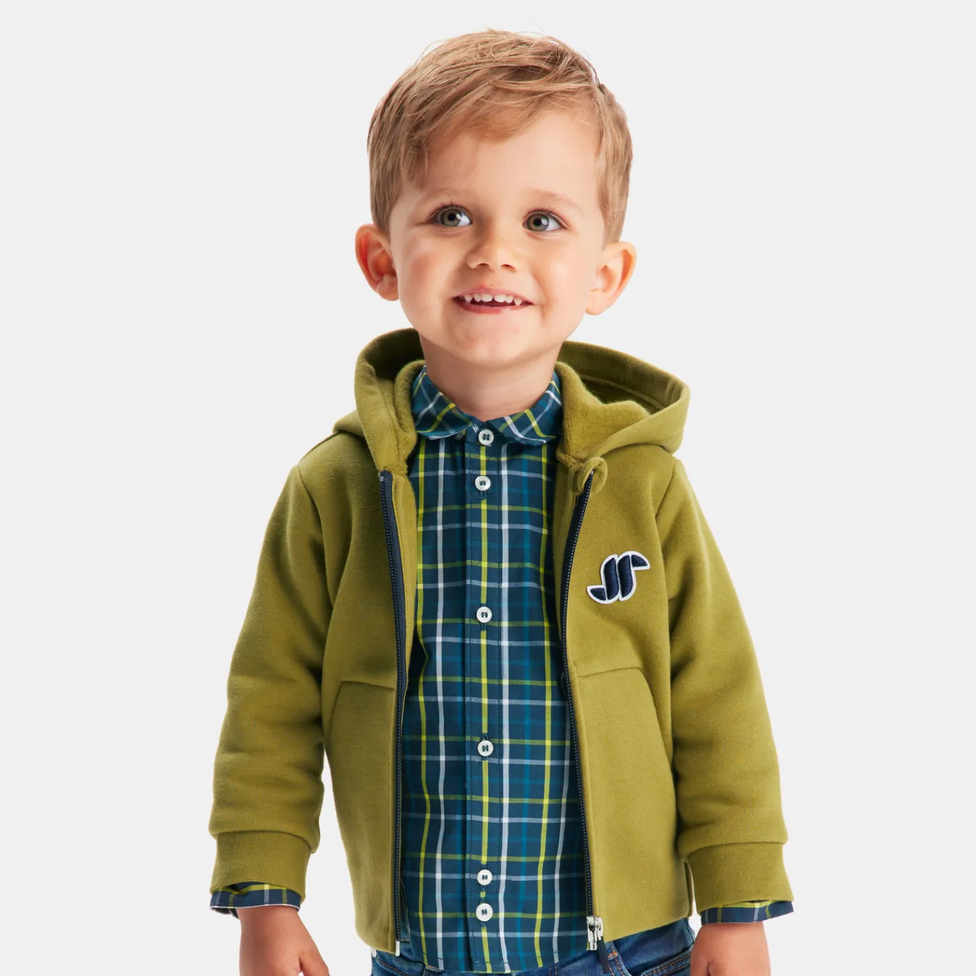 Sweaters, Sweatshirts And Cardigans-Jacadi Baby boy zip-up sweatshirt Foliage green