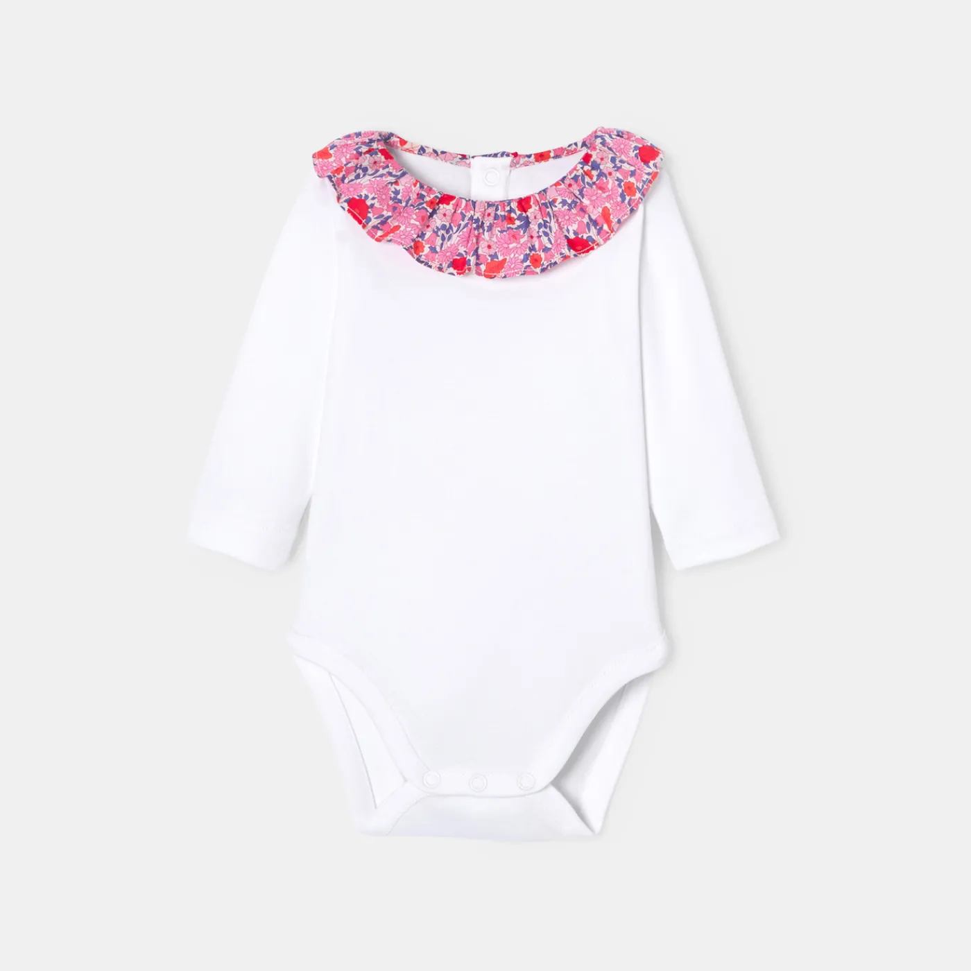 Bodysuits-Jacadi Baby girl long-sleeved bodysuit Jacadi White