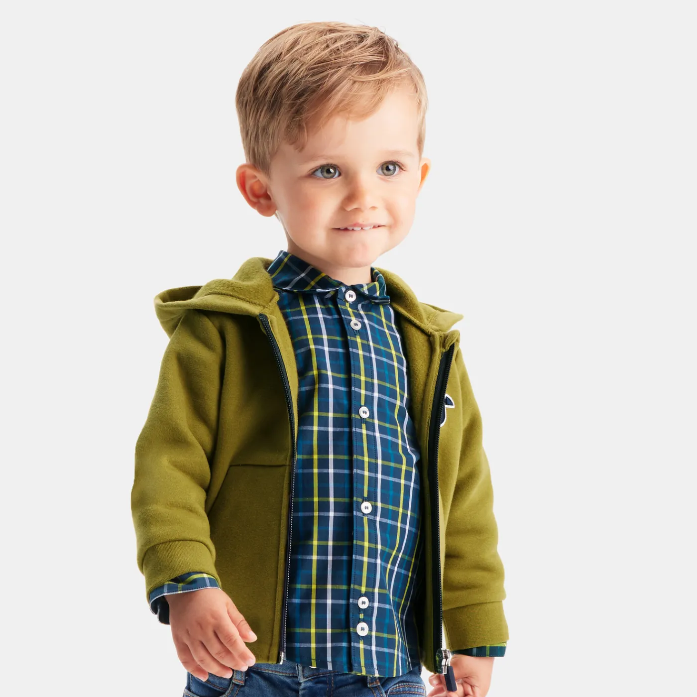 Shirts-Jacadi Baby boy plaid shirt Navy/Multicolour