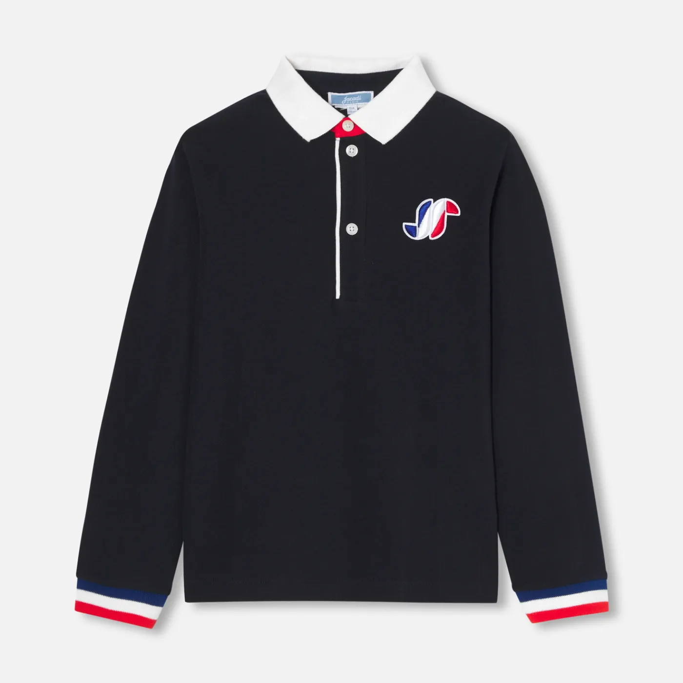 T-Shirts And Polo Shirts-Jacadi Boy long-sleeved polo Jacadi Navy