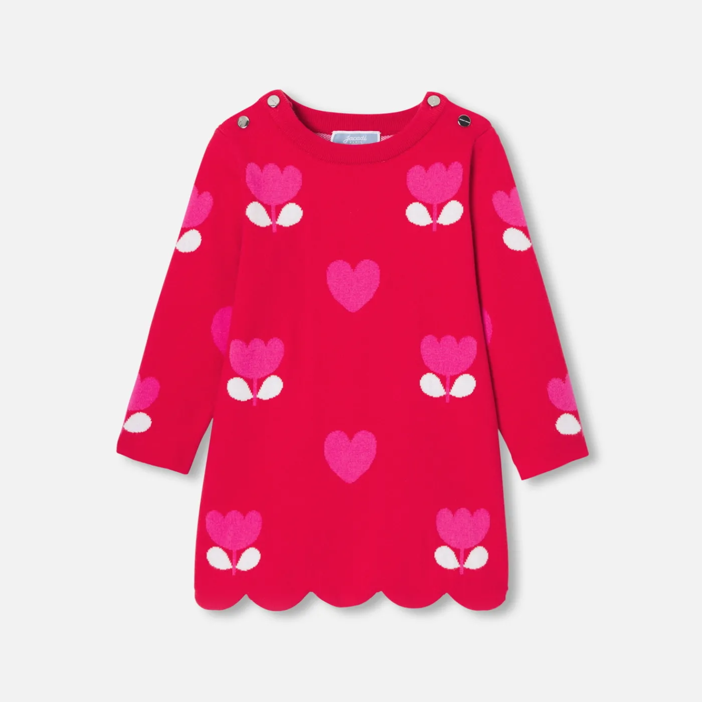 Dresses-Jacadi Baby girl knitted dress Jacadi Red
