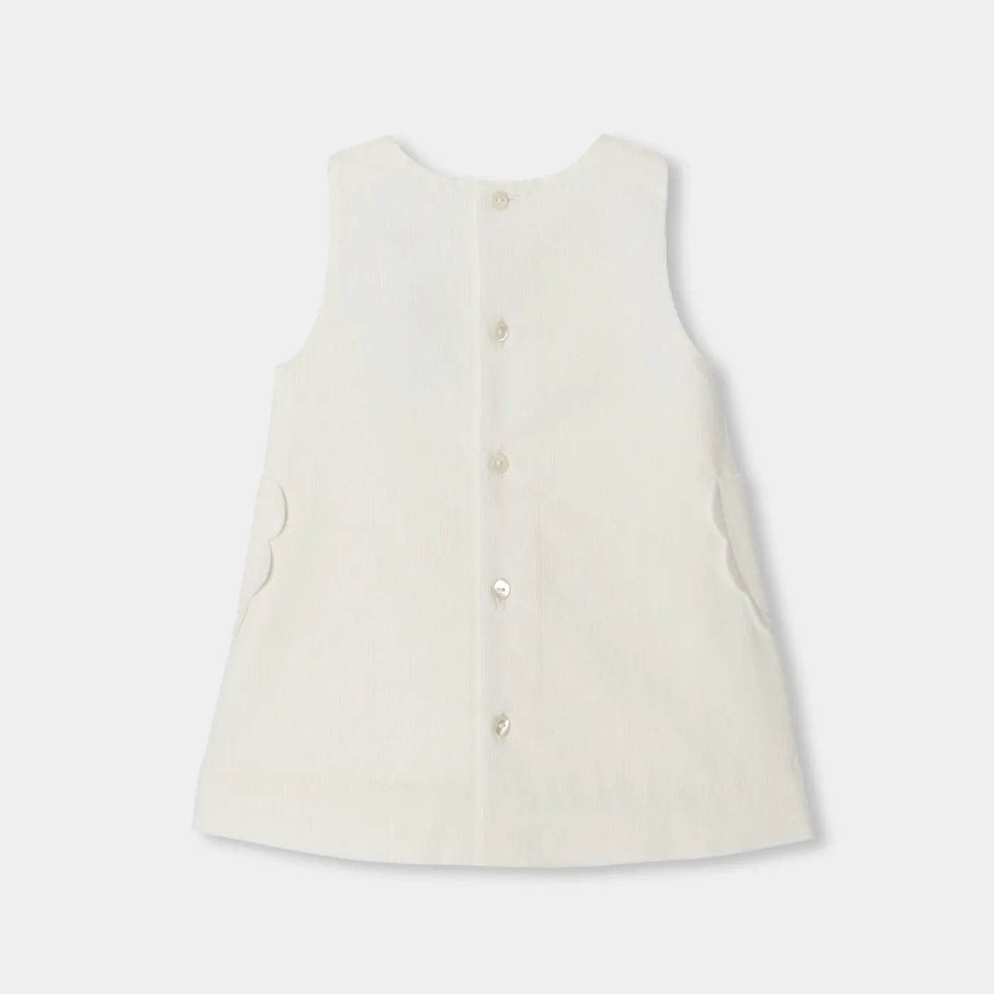 Dresses-Jacadi Baby girl velvet pinafore dress Jacadi soft white