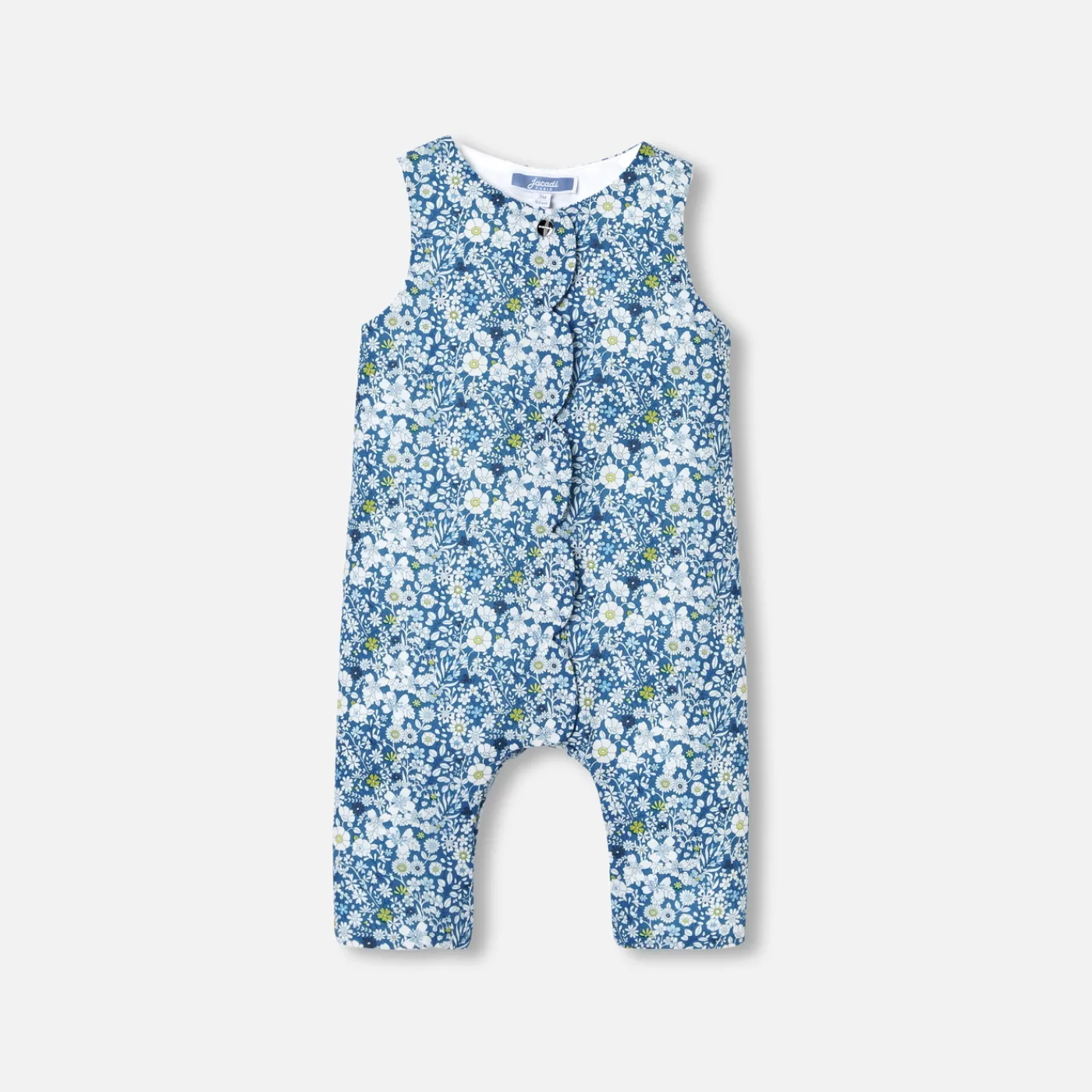 Bloomers, Overalls And Sets-Jacadi Baby girl jumpsuit in Liberty fabric Blue/Multicolour
