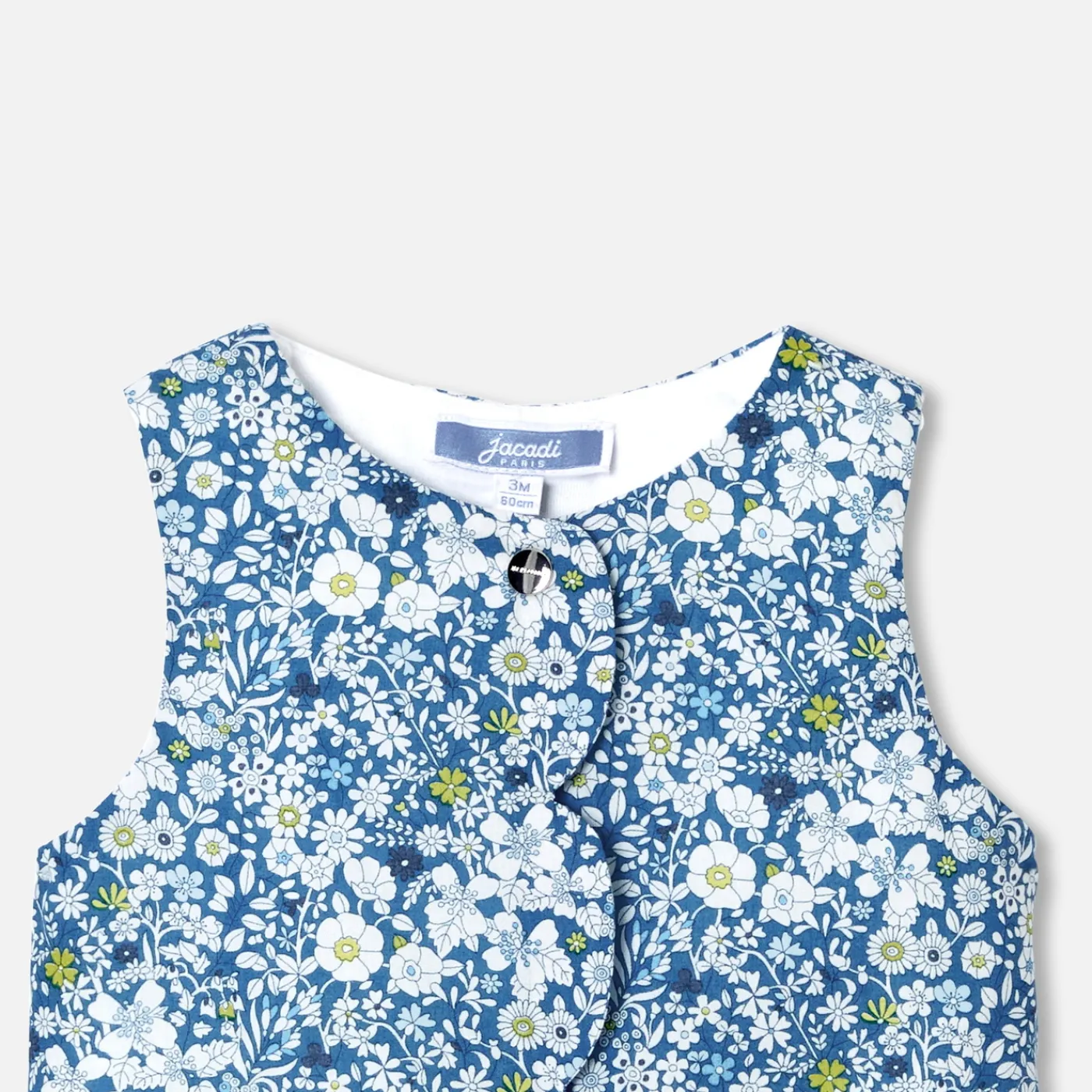 Bloomers, Overalls And Sets-Jacadi Baby girl jumpsuit in Liberty fabric Blue/Multicolour