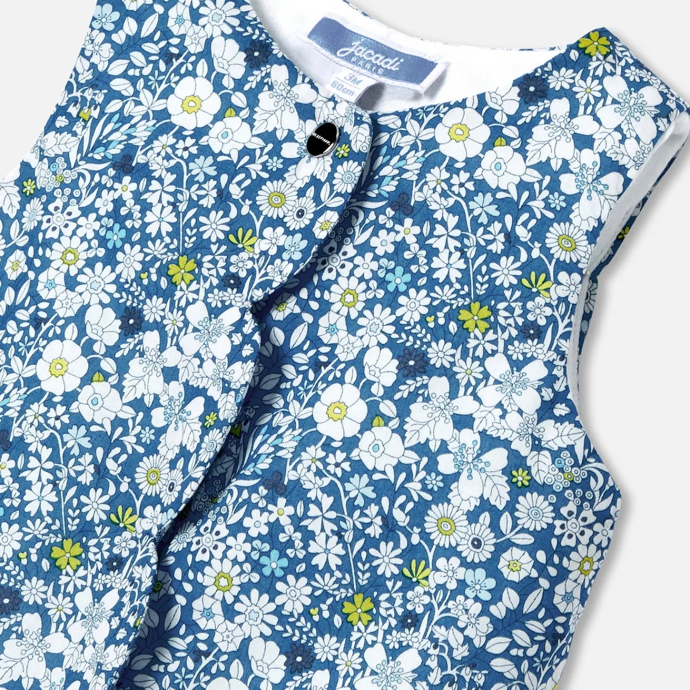 Bloomers, Overalls And Sets-Jacadi Baby girl jumpsuit in Liberty fabric Blue/Multicolour